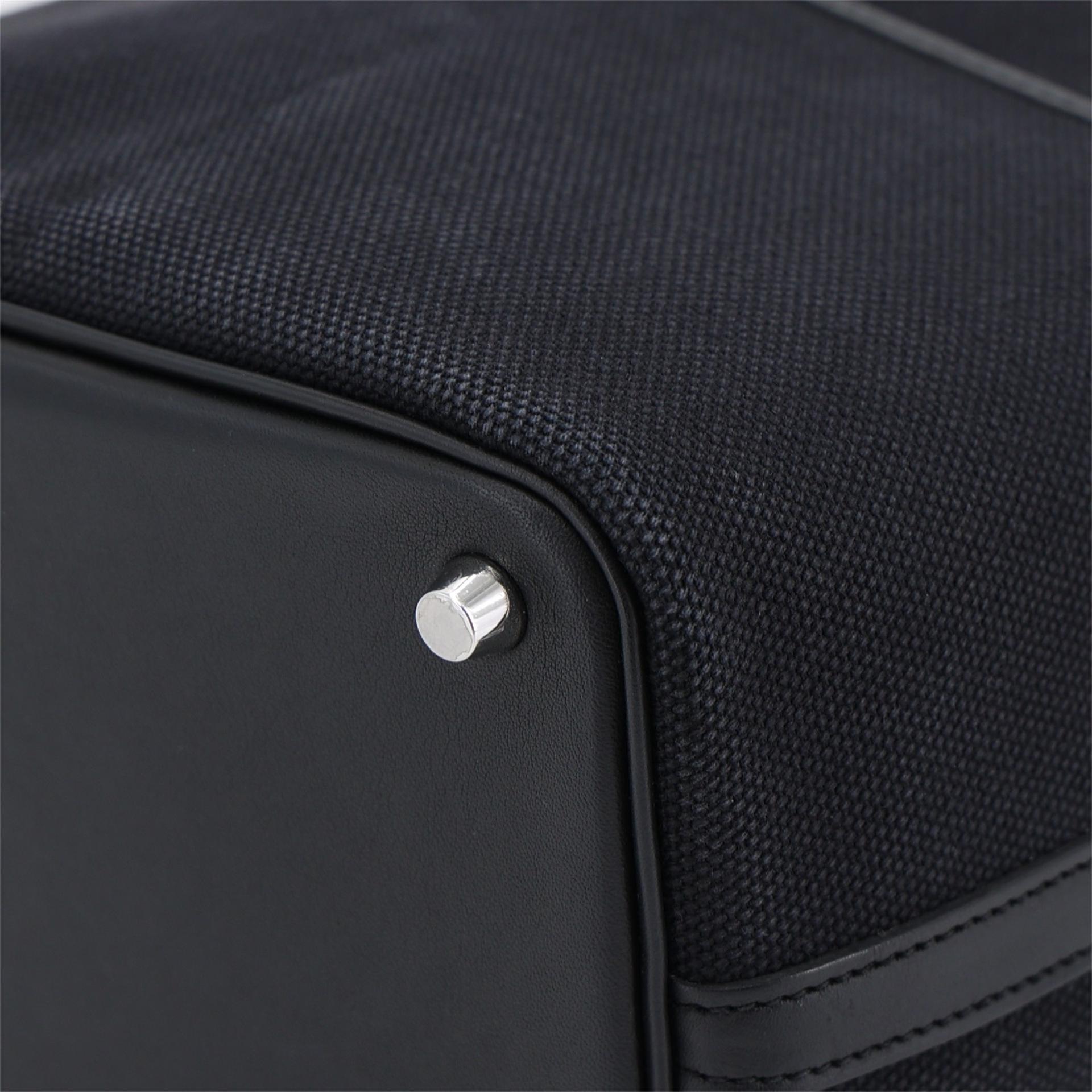Excellent ( Rank SA ) HERMÈS Limited Edition Picotin Lock PM Cargo Noir (89) Swift Canvas Palladium hardware Z (2021) - 10
