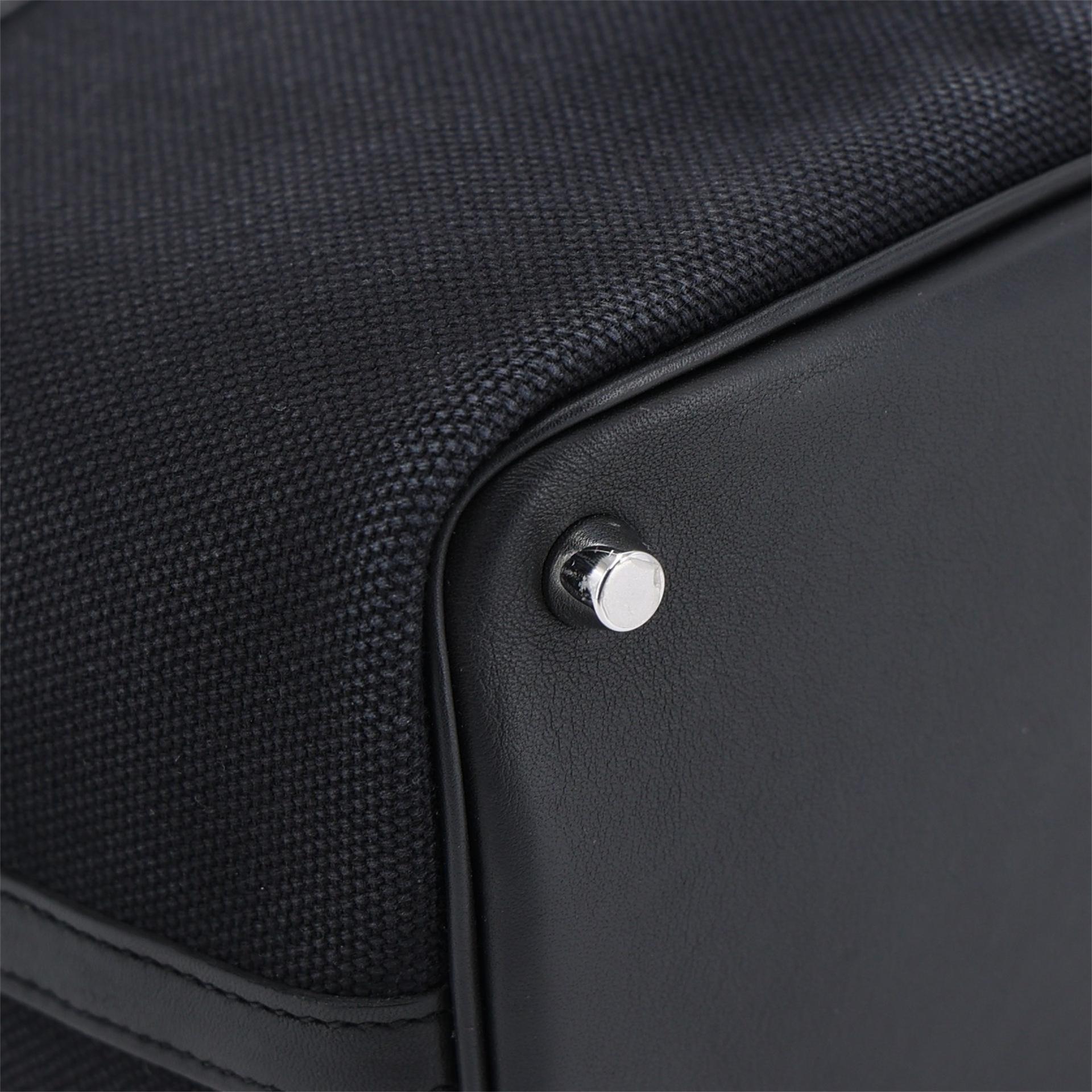 Excellent ( Rank SA ) HERMÈS Limited Edition Picotin Lock PM Cargo Noir (89) Swift Canvas Palladium hardware Z (2021) - 9