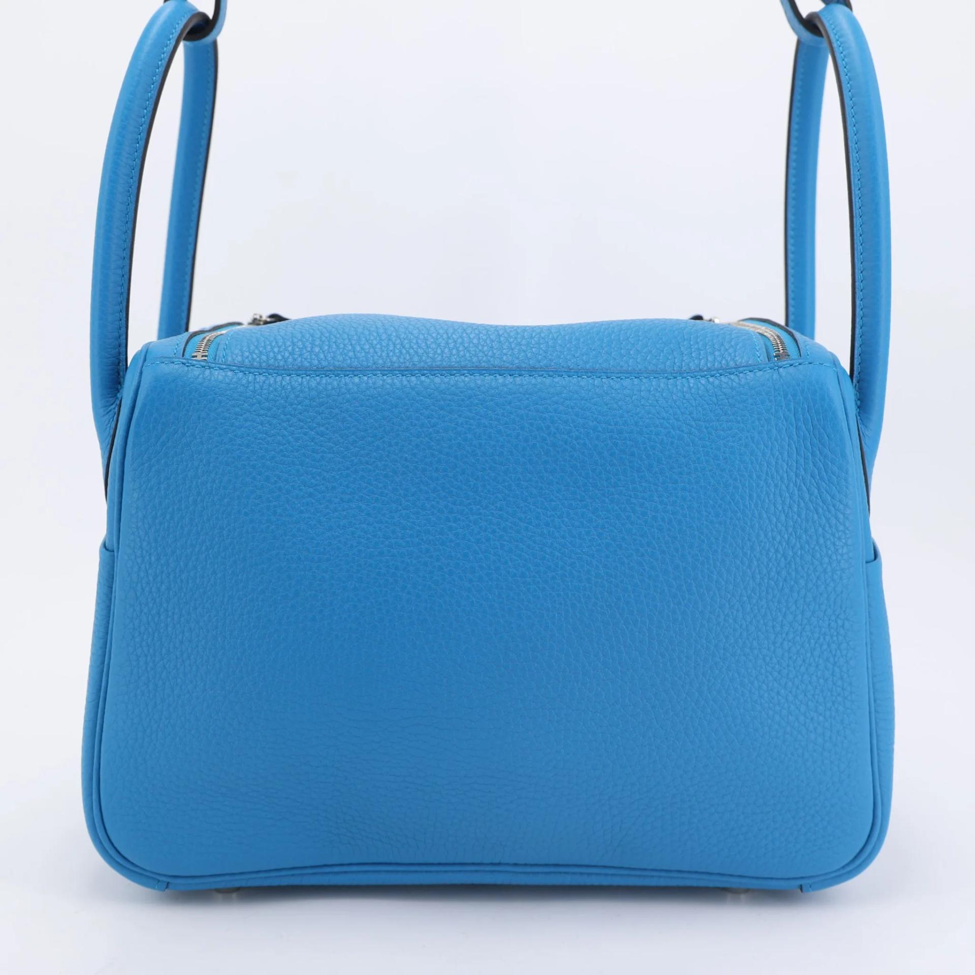 Unused ( Rank NS ) HERMÈS Lindy 26 Bleu Zanzibar (B3) Clemence Palladium hardware A (2017) - 2