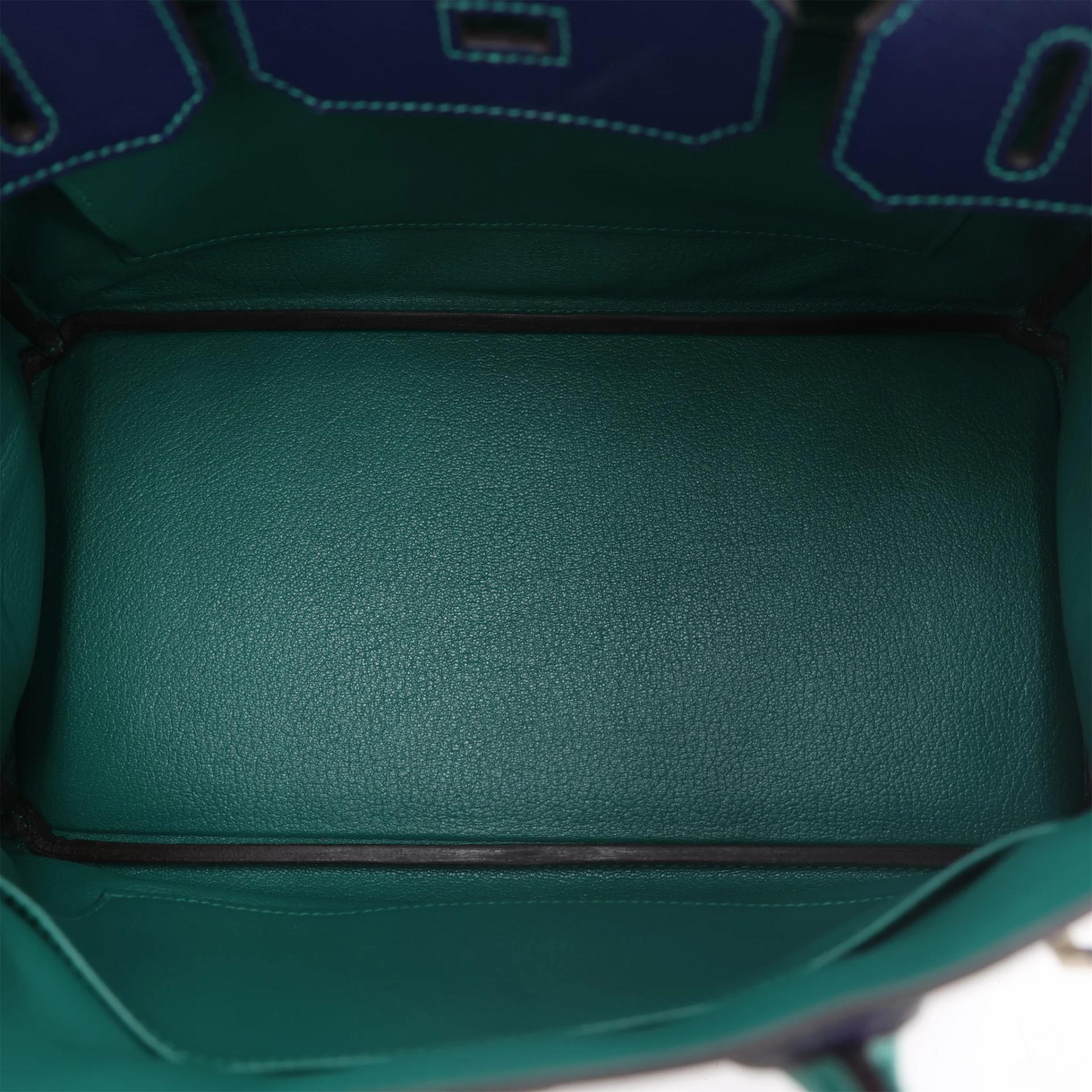 SA超美品 HERMÈS 愛馬仕 馬蹄印定制 Birkin 30 9K 鳶尾紫 Iris Z6 孔雀綠 Malachite 73 寶石藍 Bleu Saphir Epsom牛皮 拉絲銀扣 □R刻 2014年 - 11