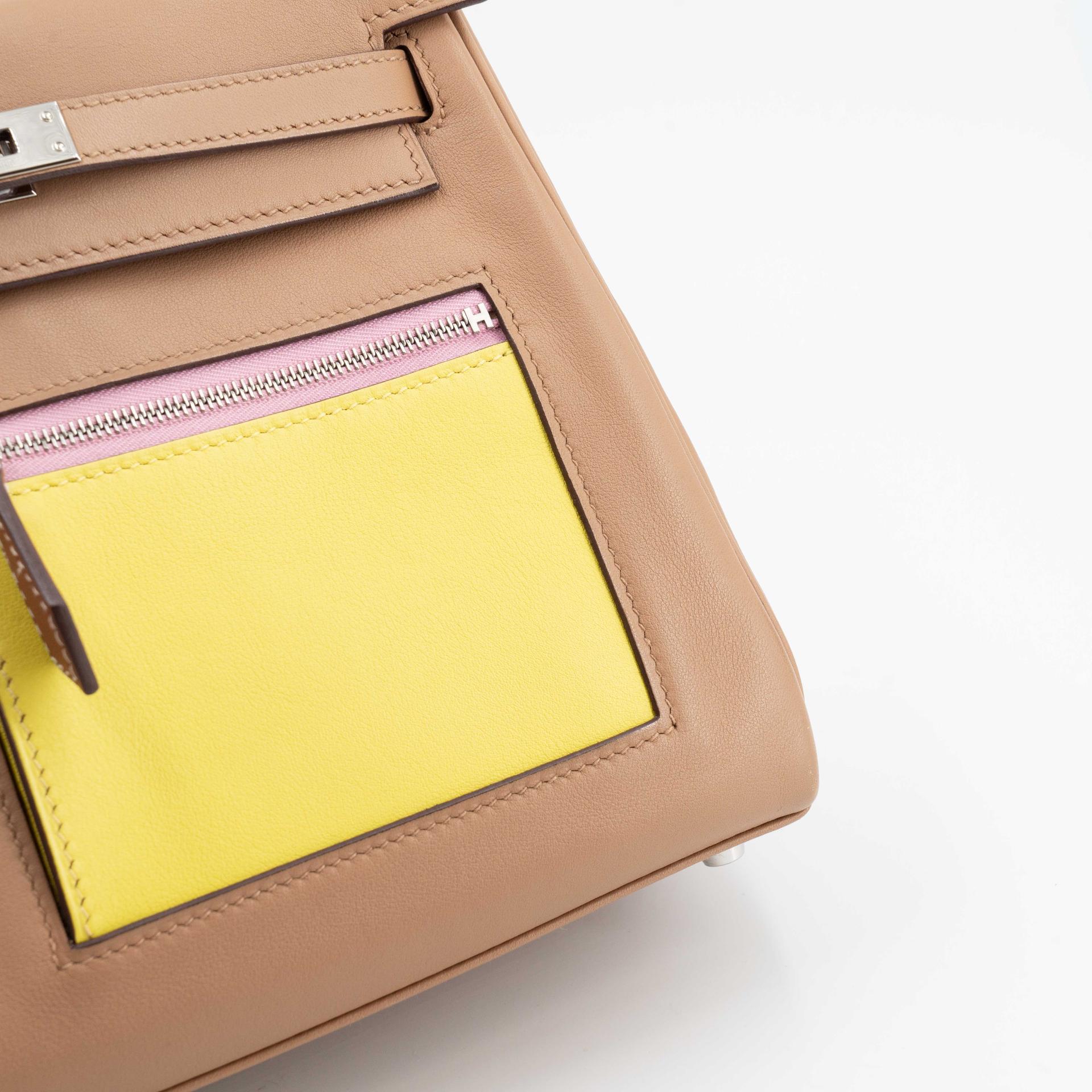 Very Good ( Rank A) HERMÈS Limited Edition Kelly 25 Colormatic Chai (0M) Lime (9R) Bleu Brume (T0) Cassis (N5) Nata (I2) Swift Palladium hardware B (2023) - 7