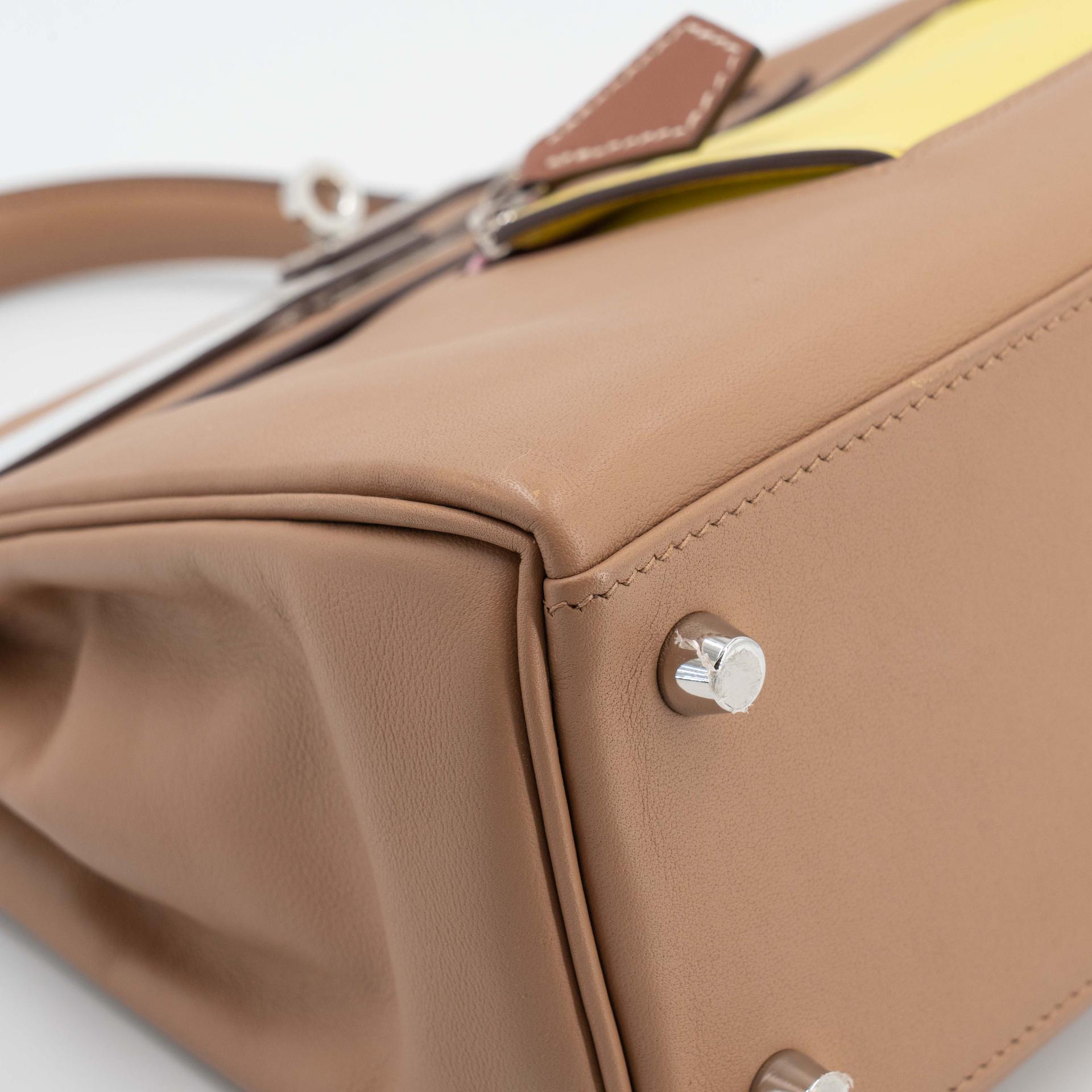 Very Good ( Rank A) HERMÈS Limited Edition Kelly 25 Colormatic Chai (0M) Lime (9R) Bleu Brume (T0) Cassis (N5) Nata (I2) Swift Palladium hardware B (2023) - 8