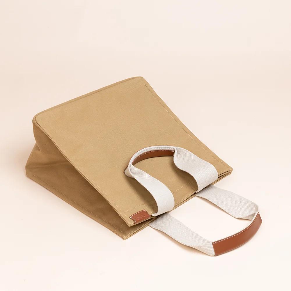 Brand New ( Rank N ) XIAOMA Travel Delight M Shopper Tote Light Brown Canvas - 7
