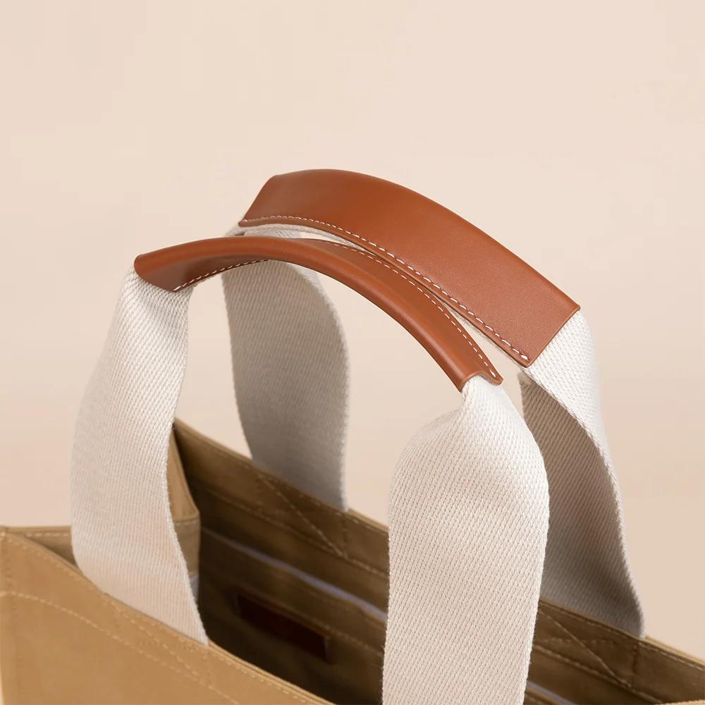 Brand New ( Rank N ) XIAOMA Travel Delight M Shopper Tote Light Brown Canvas - 5