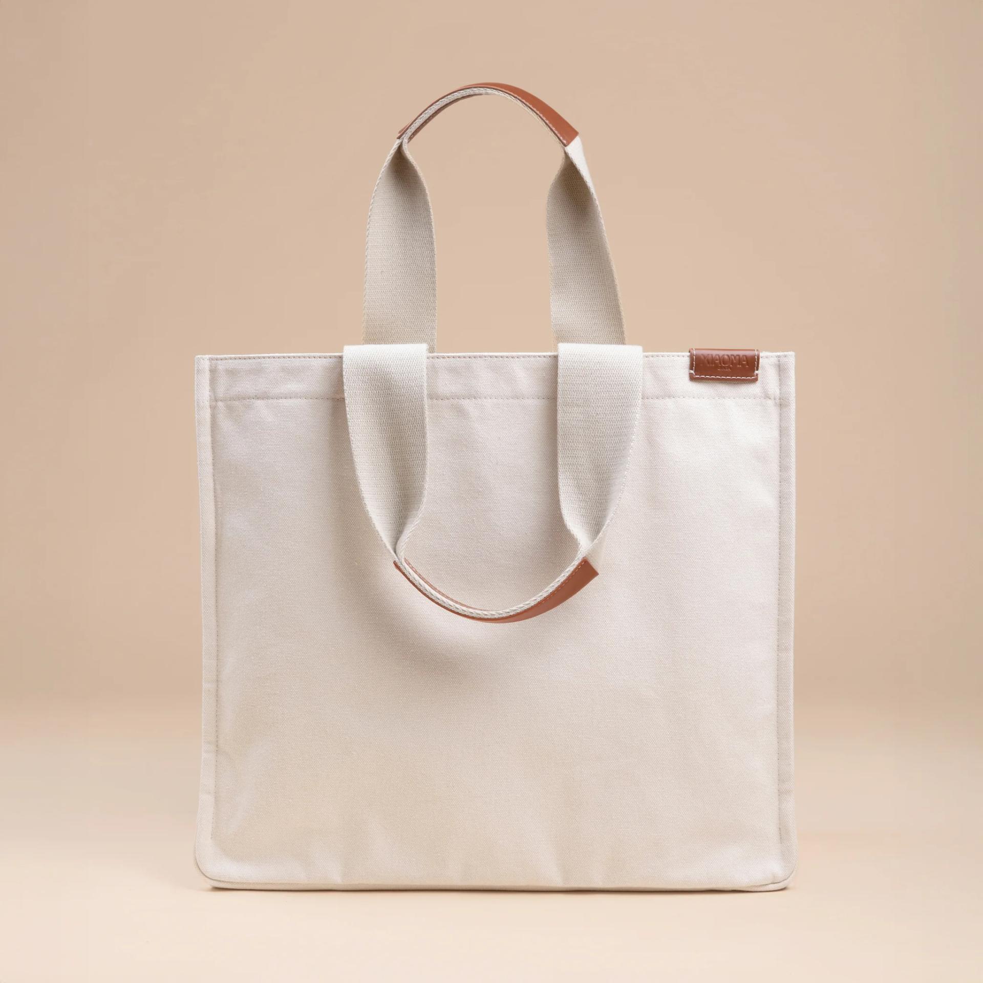 Brand New ( Rank N ) XIAOMA Travel Delight L Shopper Tote Beige Canvas - 1