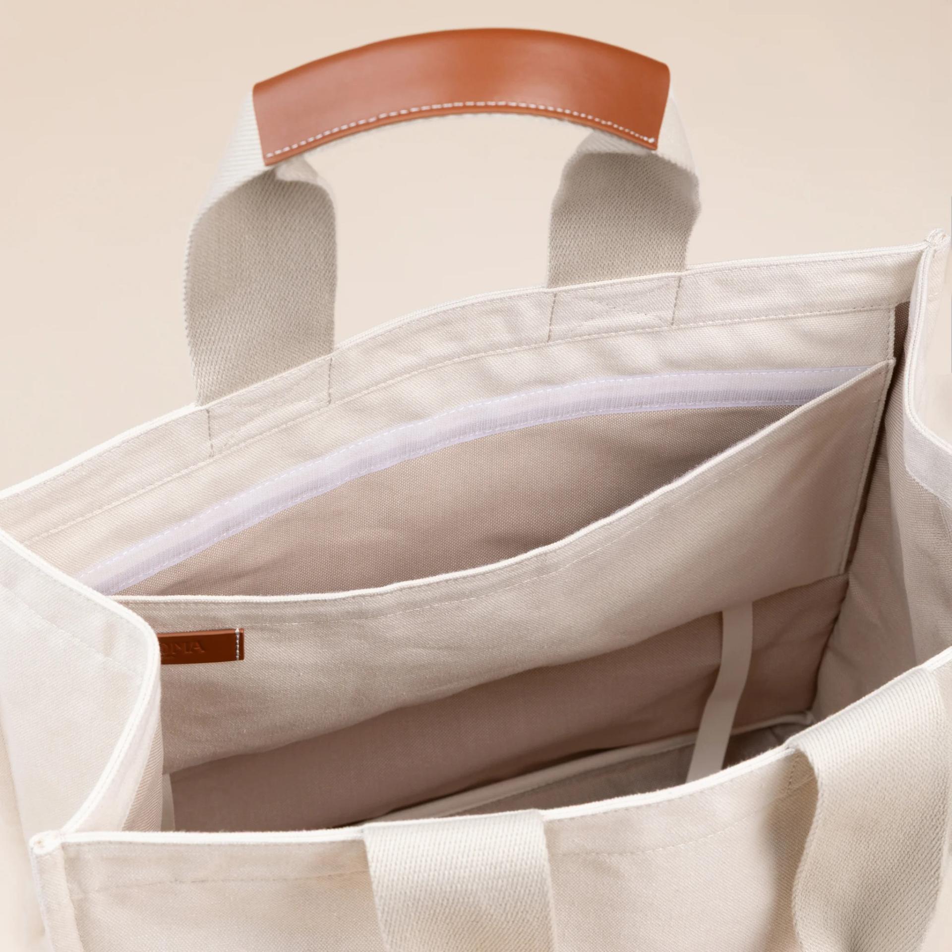 Brand New ( Rank N ) XIAOMA Travel Delight L Shopper Tote Beige Canvas - 6