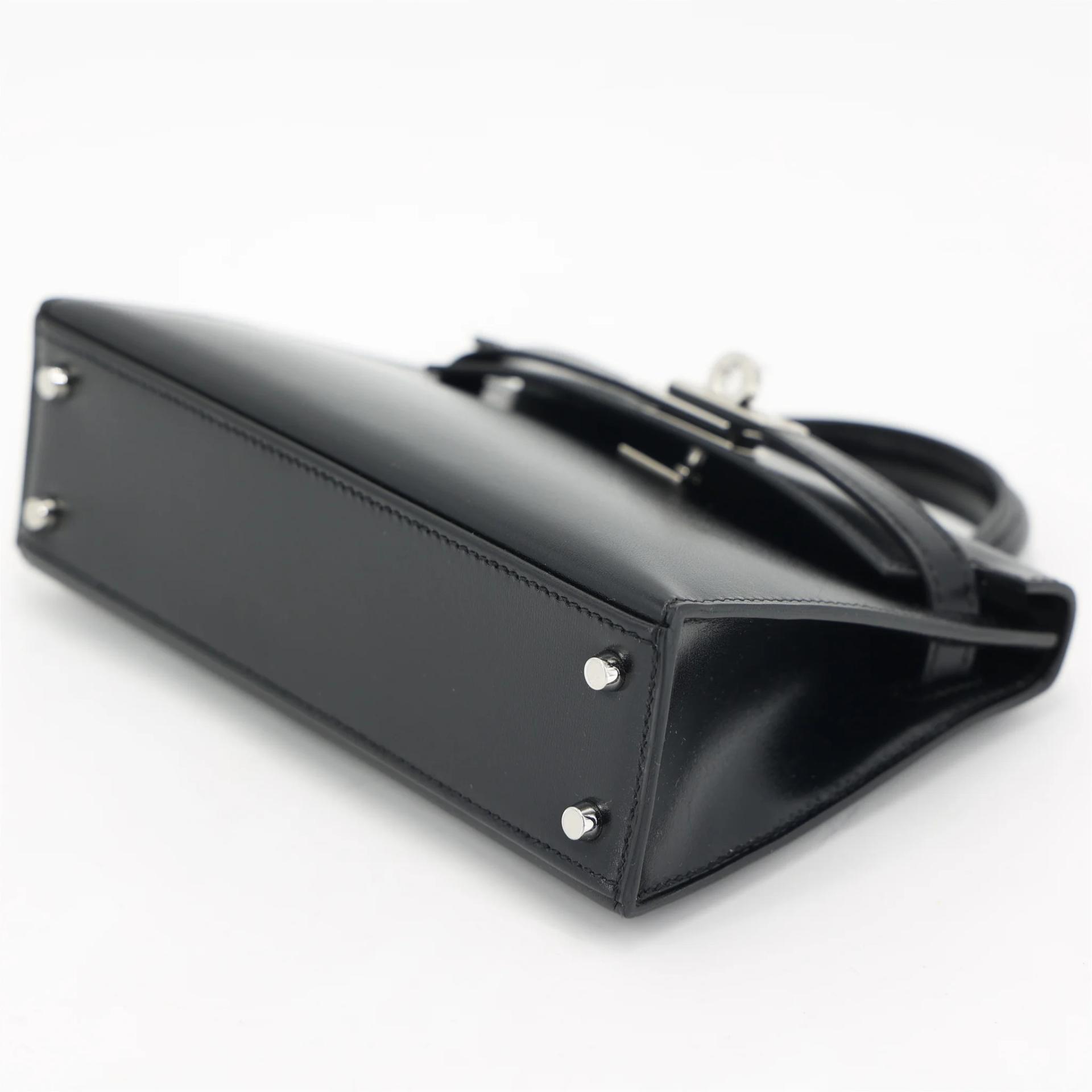 Brand New ( Rank N ) HERMÈS Mini Kelly II Noir (89) Box-calf Palladium hardware K (2025) - 5