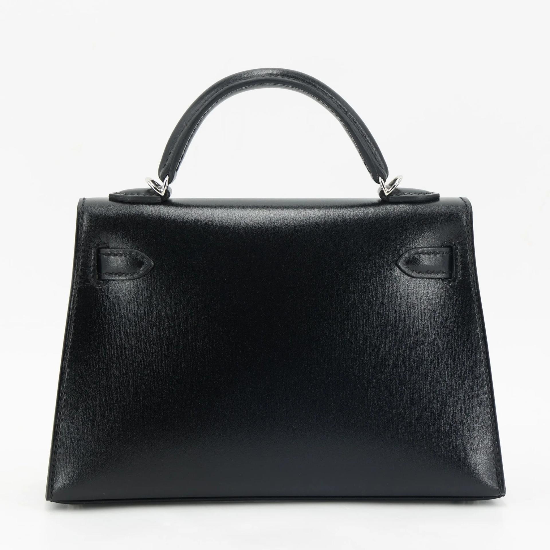 Brand New ( Rank N ) HERMÈS Mini Kelly II Noir (89) Box-calf Palladium hardware K (2025) - 2