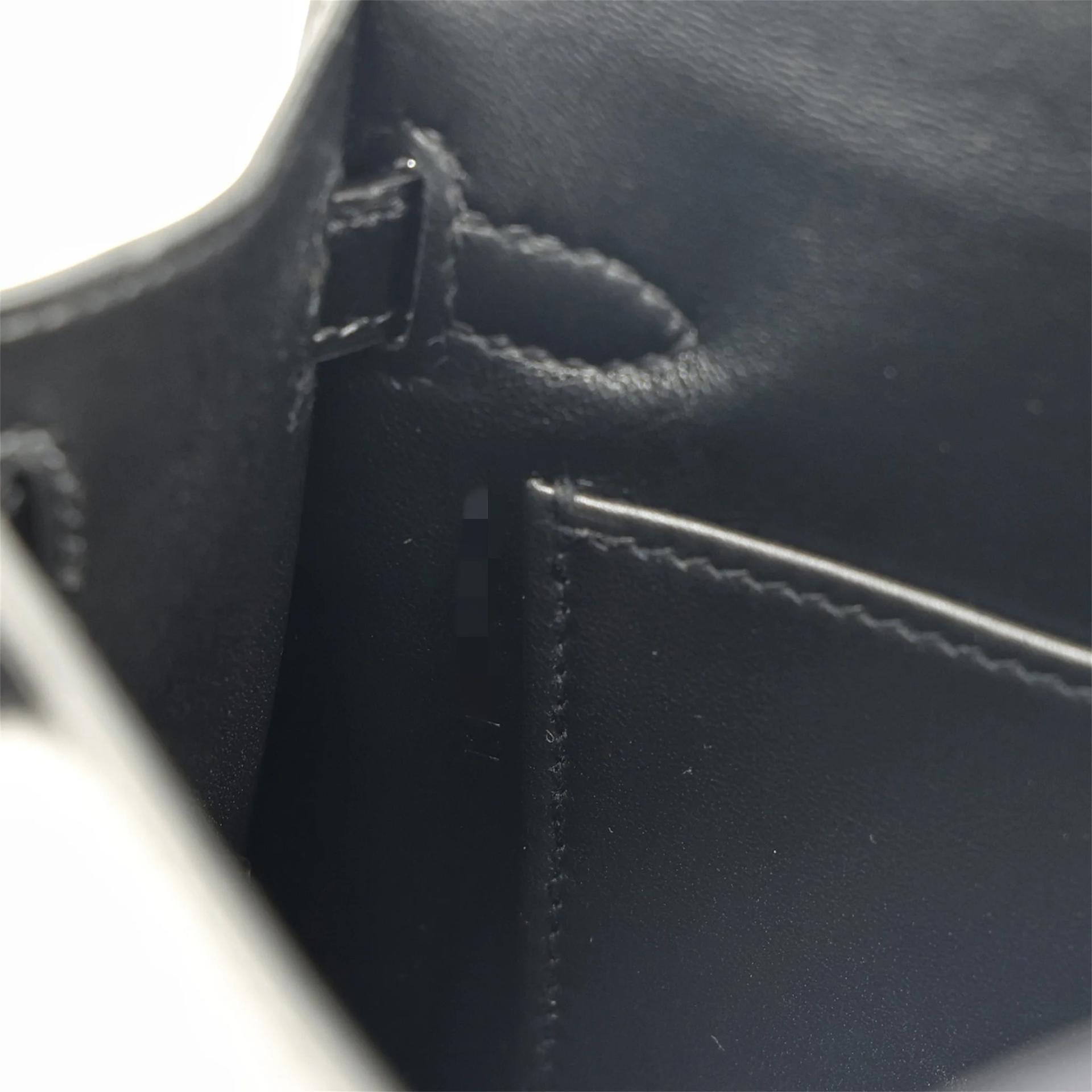 Brand New ( Rank N ) HERMÈS Mini Kelly II Noir (89) Box-calf Palladium hardware K (2025) - 14