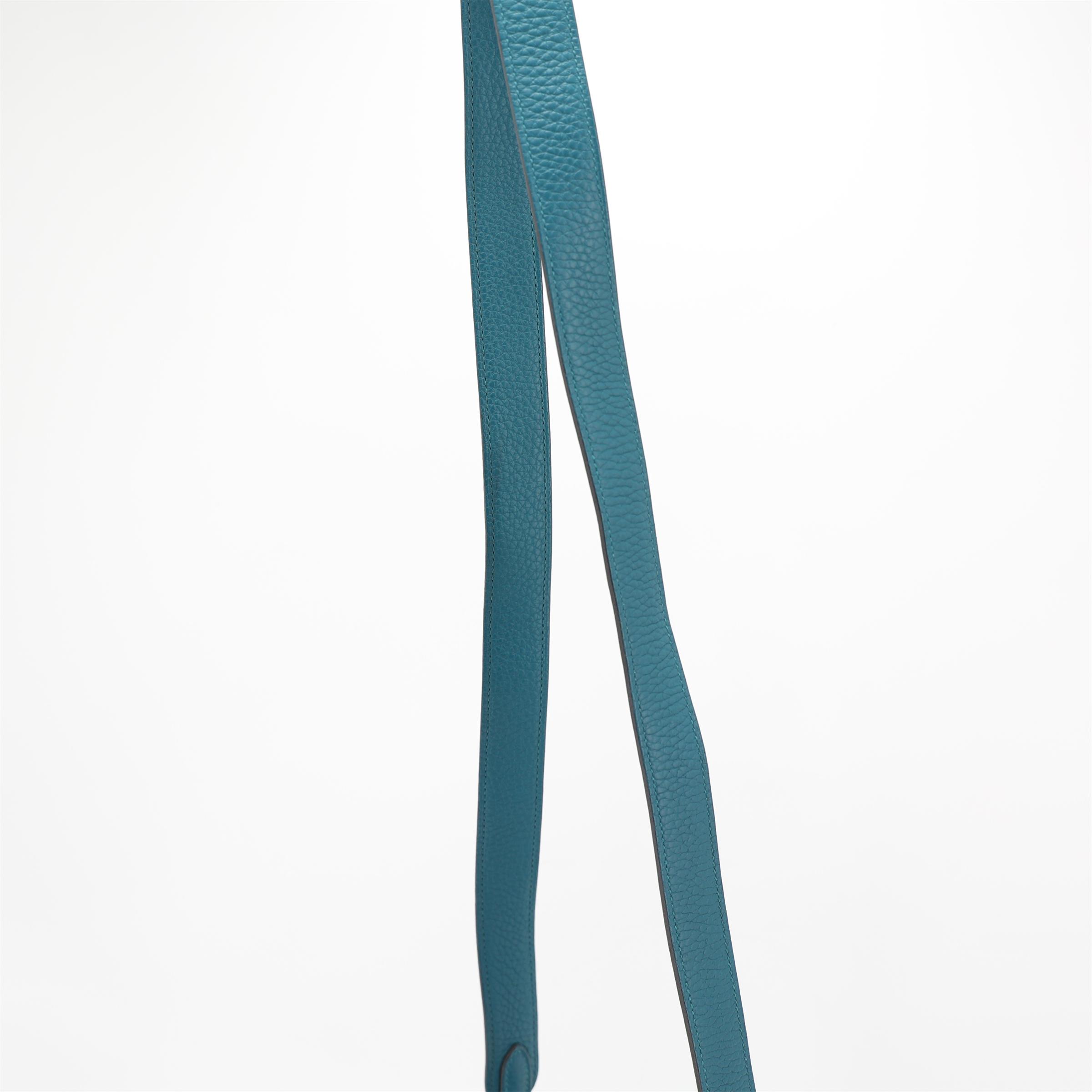 Excellent ( Rank SA ) HERMÈS Mini Lindy Vert Bosphore (W0) Clemence Gold hardware Y (2020) - 3