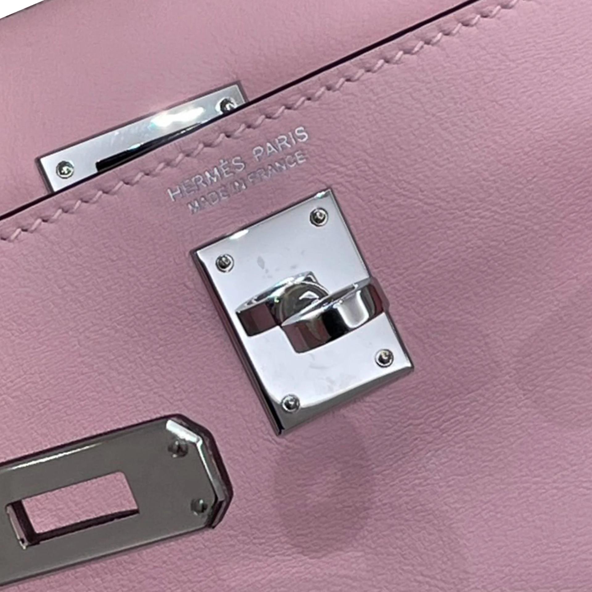 Excellent ( Rank SA ) HERMÈS Kelly Danse Rose Sakura (3Q) Swift Palladium hardware K (2025) - 8