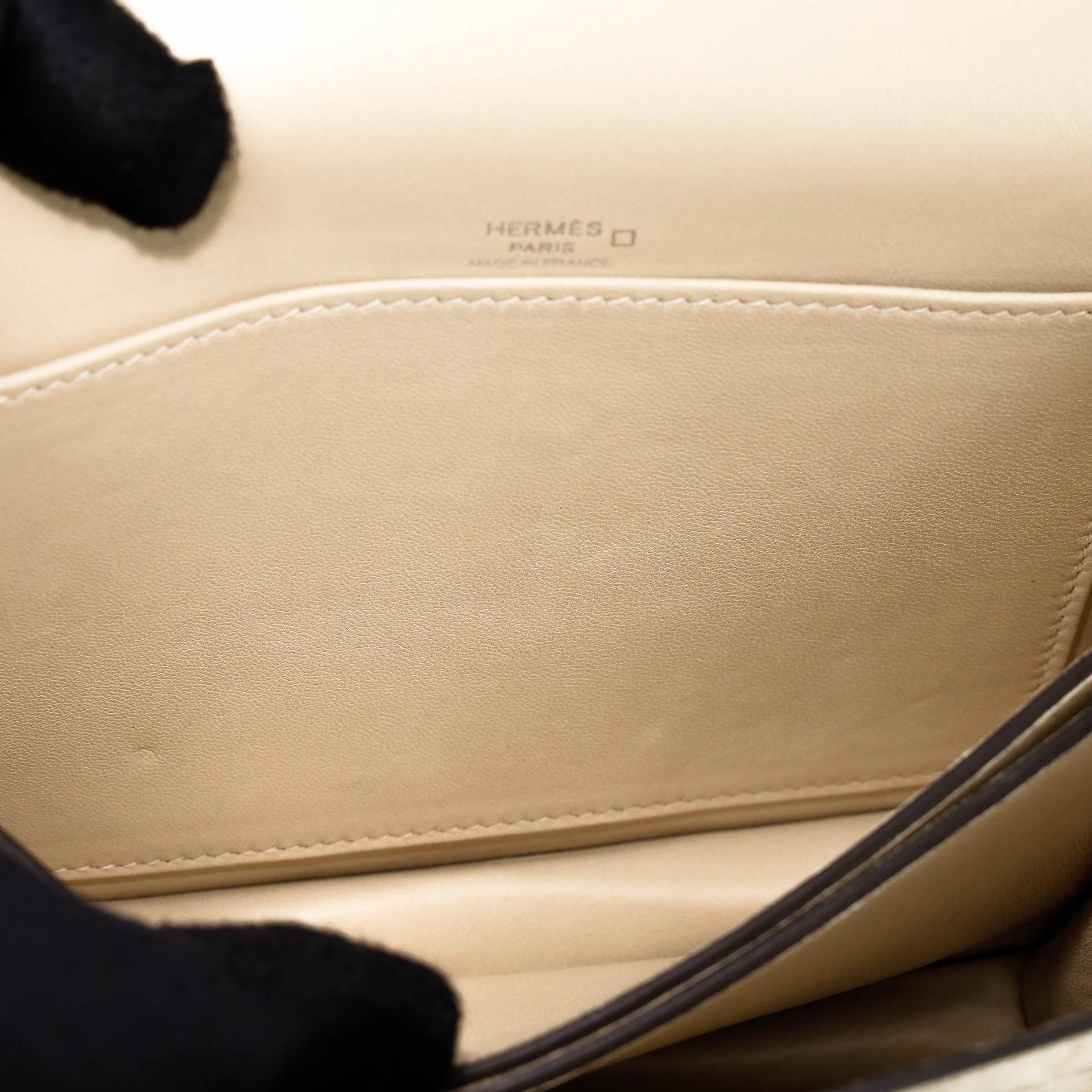 Very Good ( Rank A) HERMÈS Roulis Mini Ombre (1B) Vanille (Y1) Lizard Matte Alligator Palladium hardware X (2016) - 19