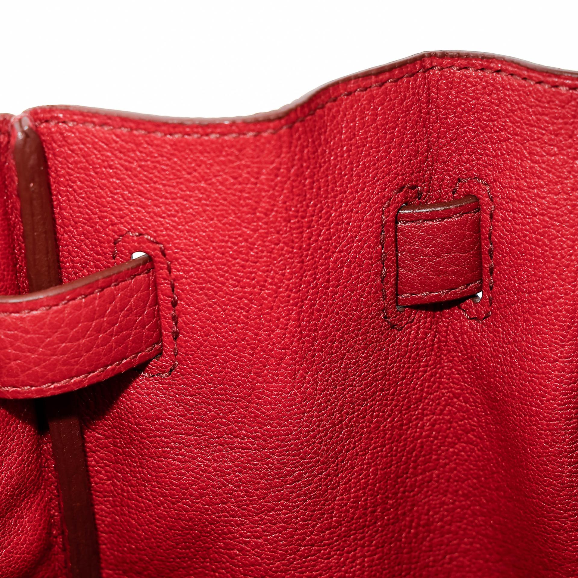 Good ( Rank AB) HERMÈS Birkin 30 Rouge Vif (53) Togo Palladium hardware Square Q (2013) - 22