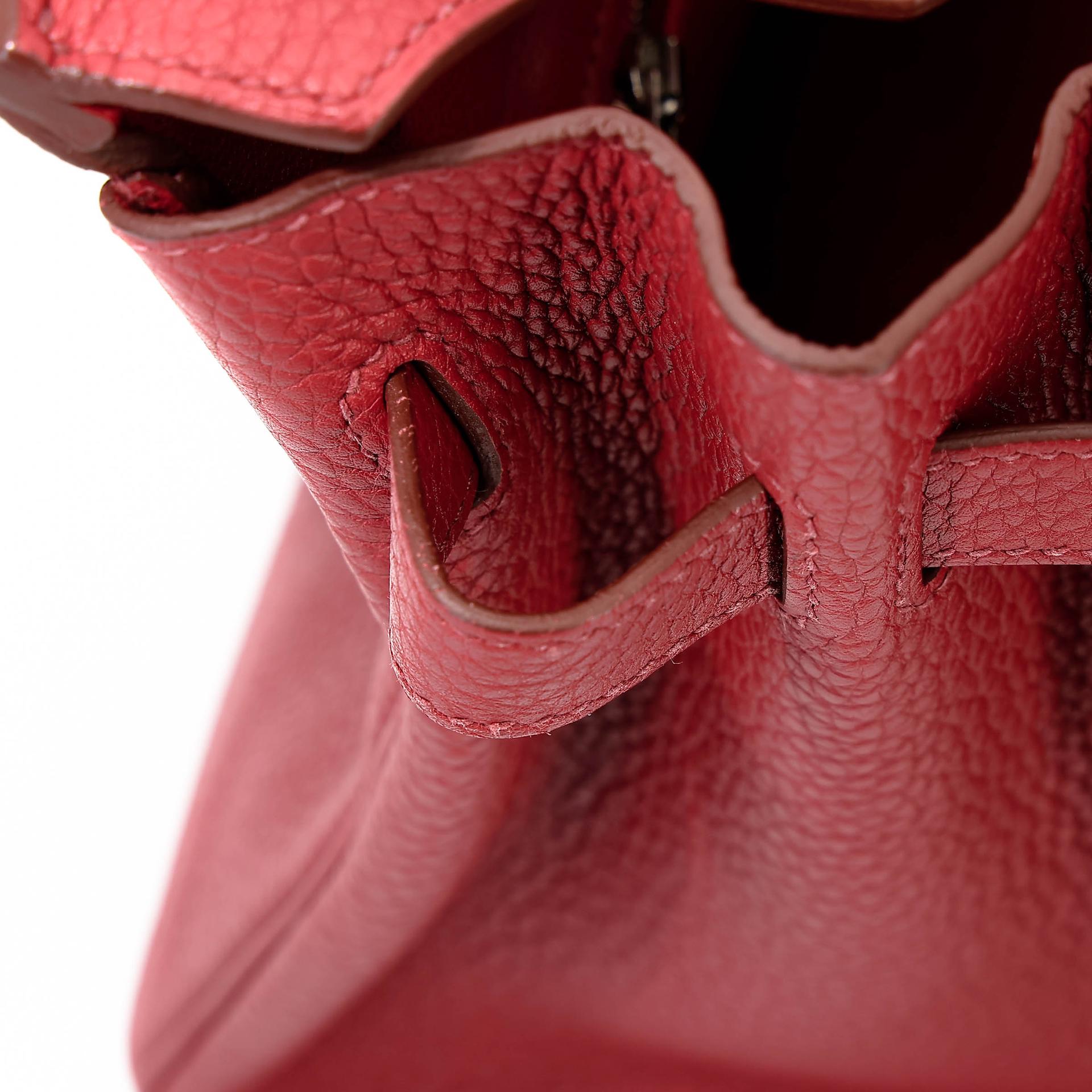 Good ( Rank AB) HERMÈS Birkin 30 Rouge Vif (53) Togo Palladium hardware Square Q (2013) - 26