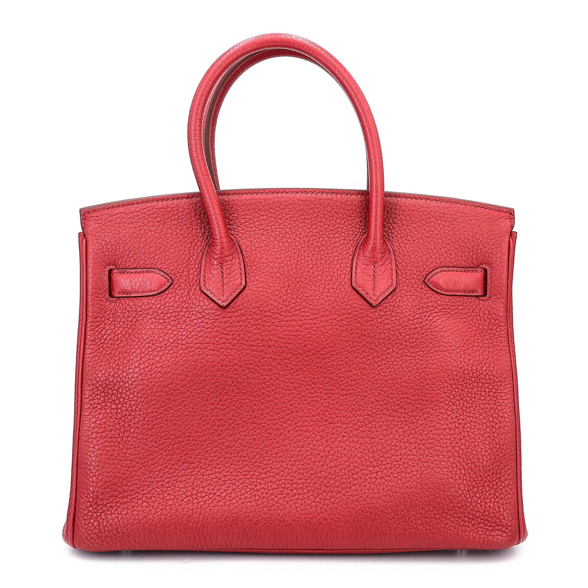 Good ( Rank AB) HERMÈS Birkin 30 Rouge Vif (53) Togo Palladium hardware Square Q (2013) - 2