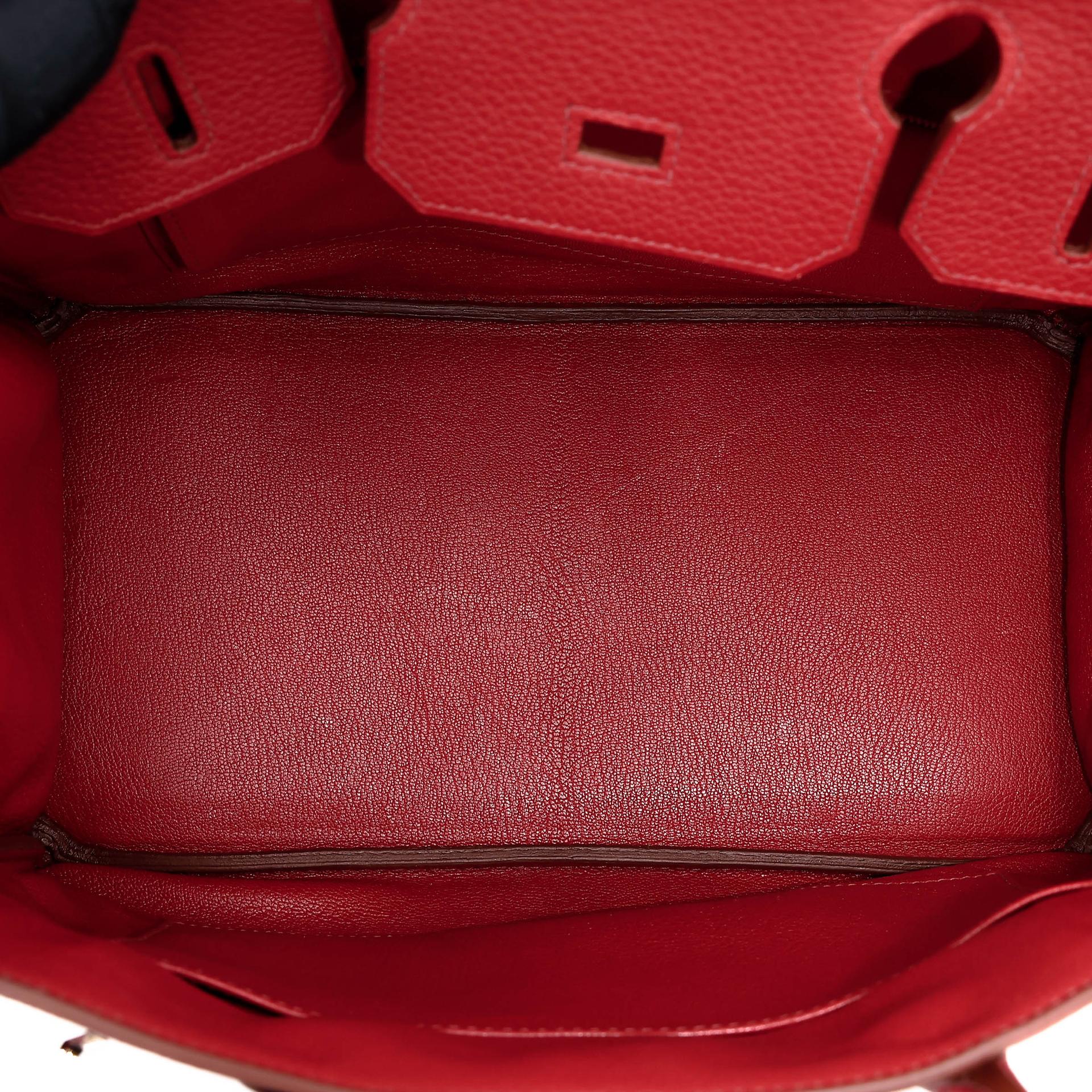 Good ( Rank AB) HERMÈS Birkin 30 Rouge Vif (53) Togo Palladium hardware Square Q (2013) - 30