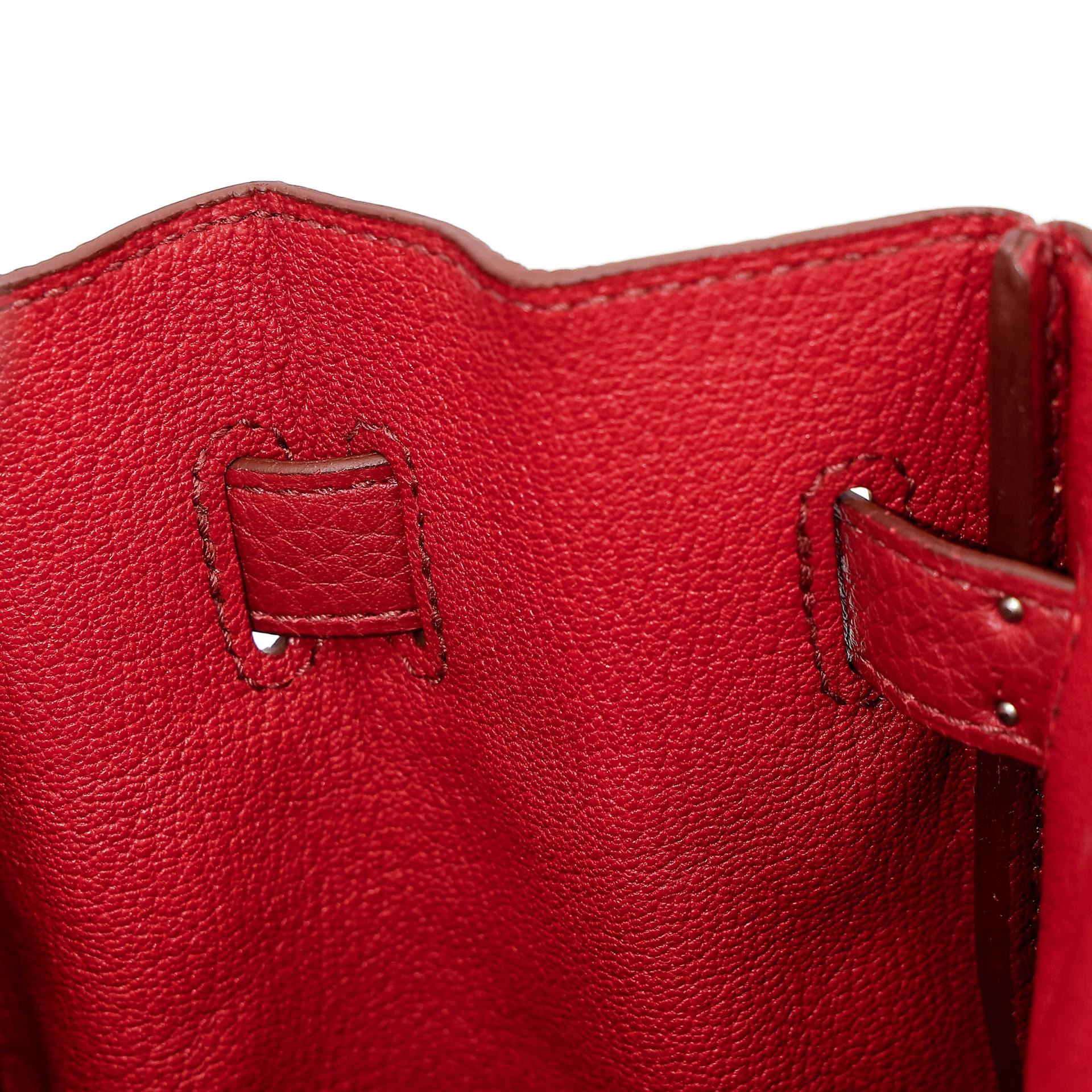 Good ( Rank AB) HERMÈS Birkin 30 Rouge Vif (53) Togo Palladium hardware Square Q (2013) - 21