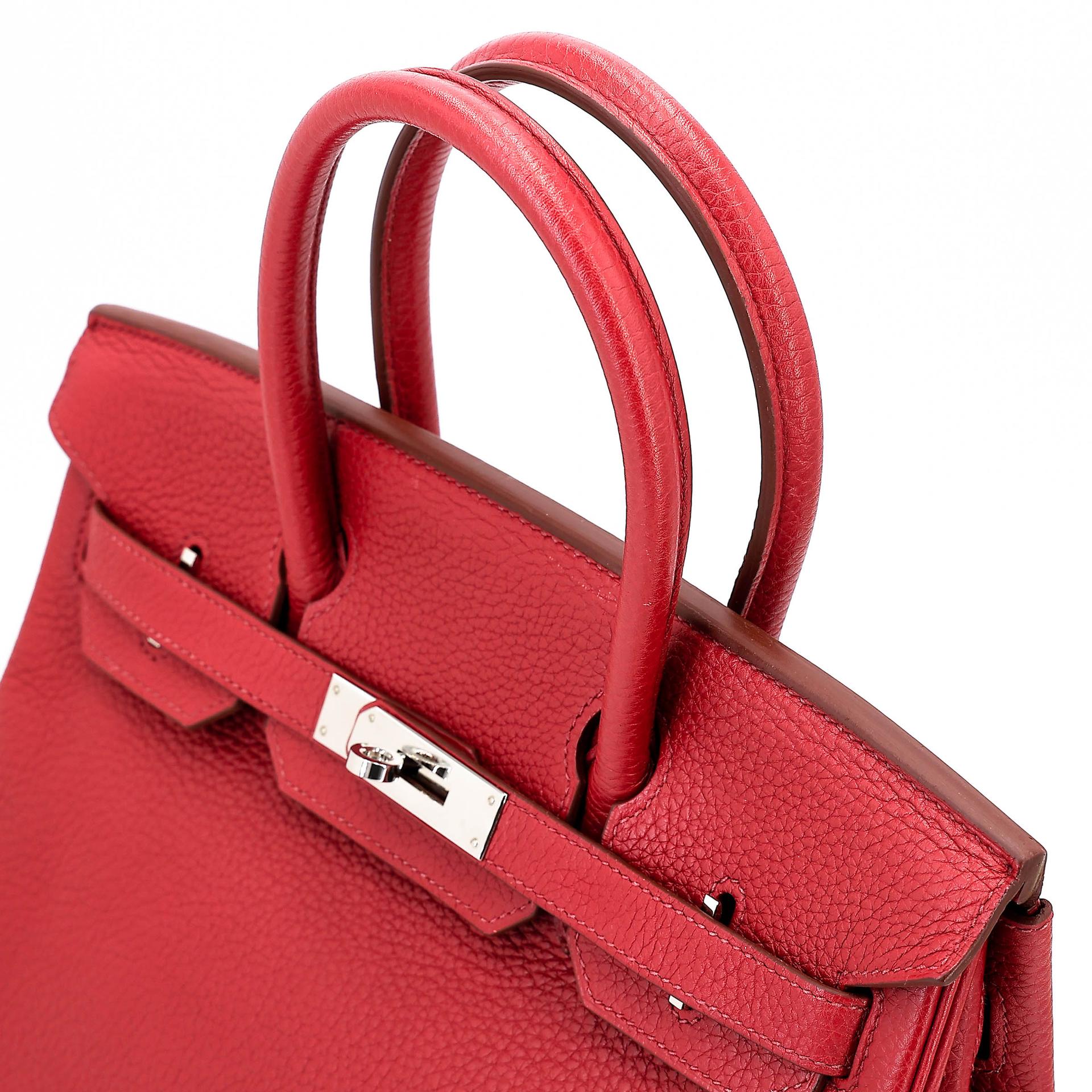 Good ( Rank AB) HERMÈS Birkin 30 Rouge Vif (53) Togo Palladium hardware Square Q (2013) - 3