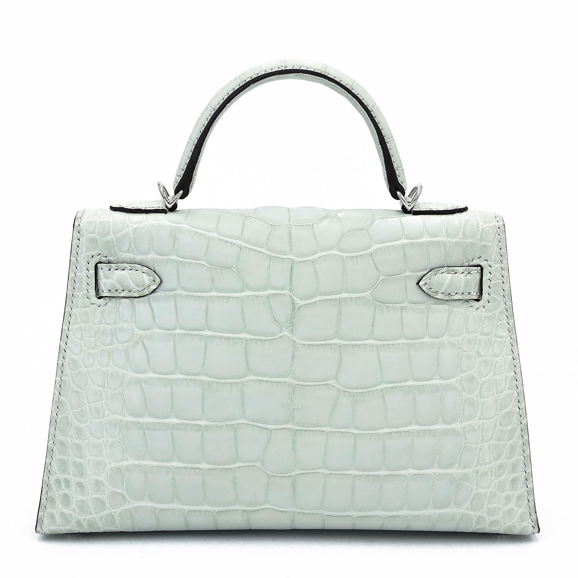 ランク N 新品 HERMÈS エルメス ミニケリー2 グリネヴェ (0W) クロコダイル アリゲーター マット シルバー金具 K刻印 (2025) - 2