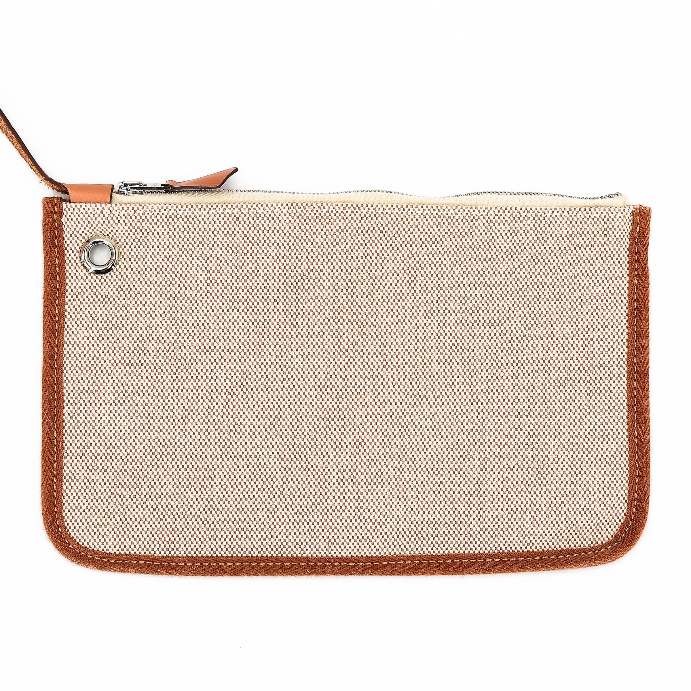 Very Good ( Rank A) HERMÈS Herbag Zip 31 PM Natural Sable (21) Vache Hunter Toile H canvas Palladium hardware D (2019) - 31