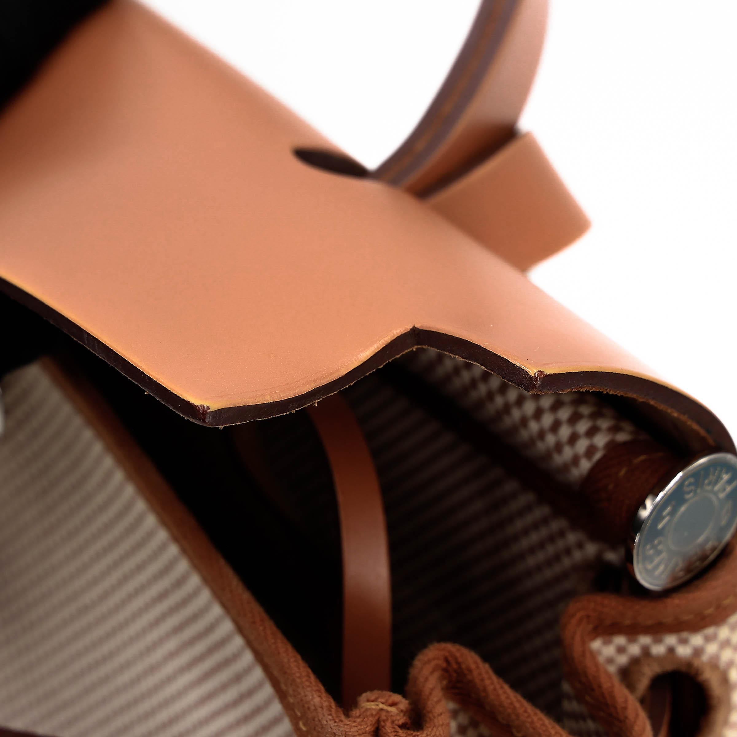 Very Good ( Rank A) HERMÈS Herbag Zip 31 PM Natural Sable (21) Vache Hunter Toile H canvas Palladium hardware D (2019) - 22