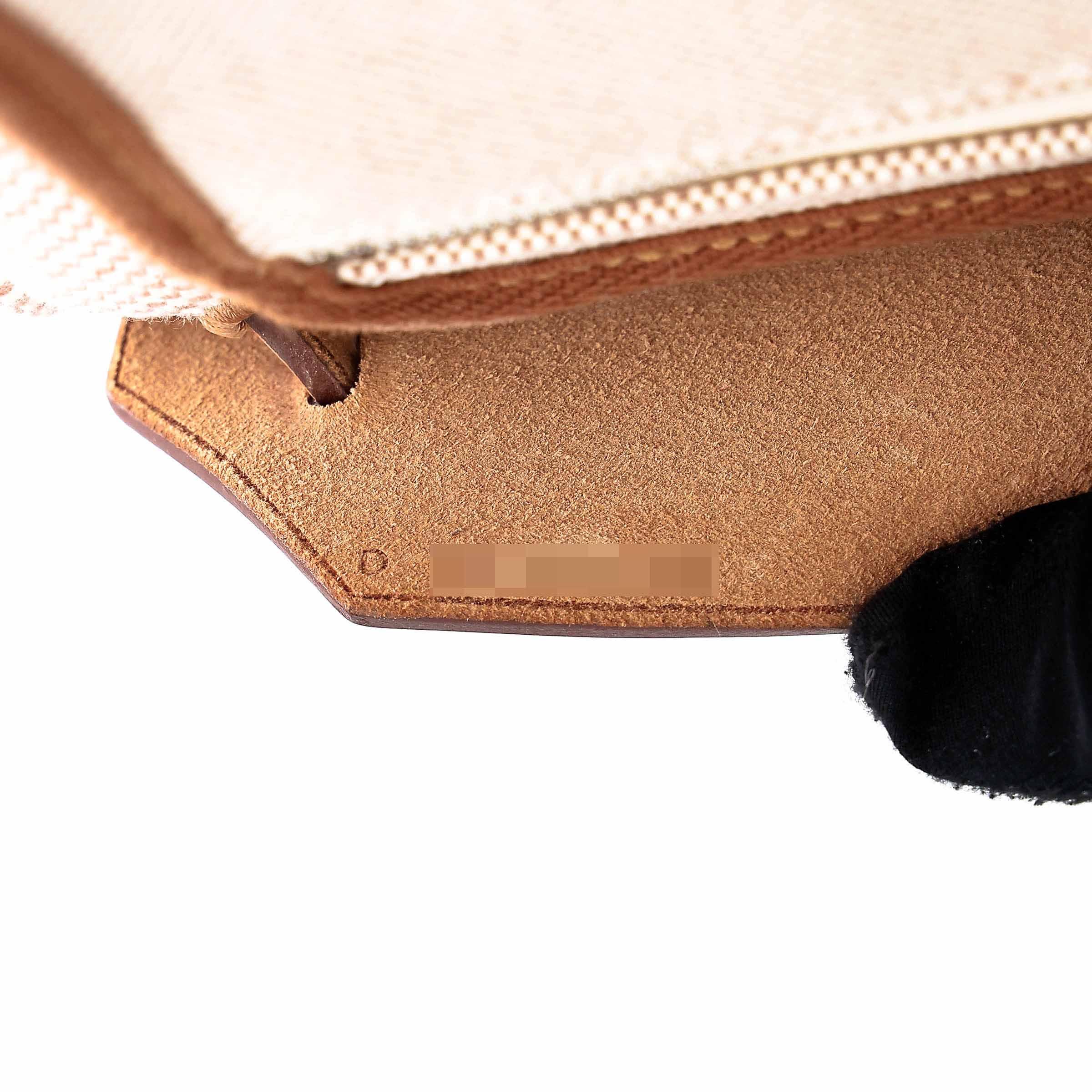 Very Good ( Rank A) HERMÈS Herbag Zip 31 PM Natural Sable (21) Vache Hunter Toile H canvas Palladium hardware D (2019) - 26