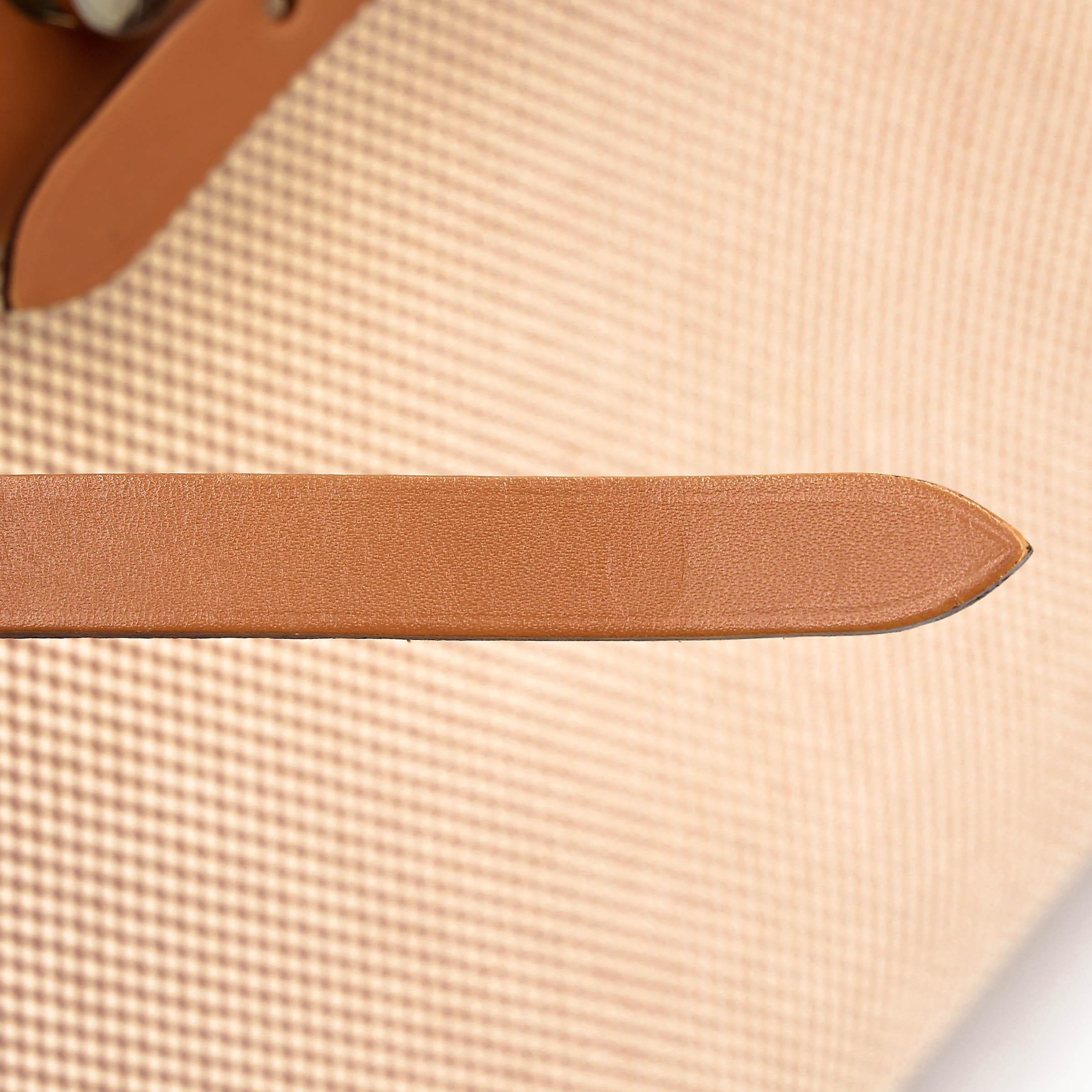 Very Good ( Rank A) HERMÈS Herbag Zip 31 PM Natural Sable (21) Vache Hunter Toile H canvas Palladium hardware D (2019) - 19