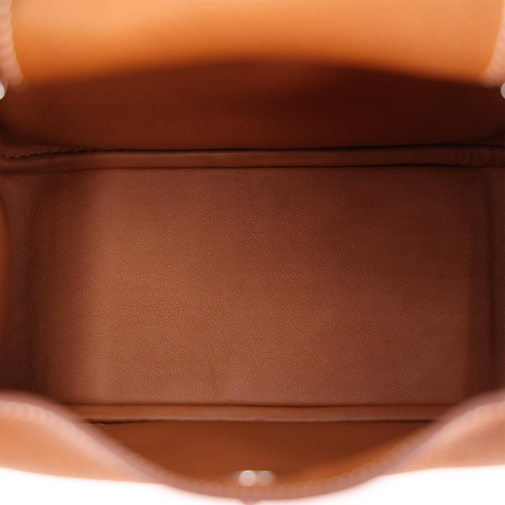 Unused ( Rank NS ) HERMÈS Mini Lindy II Fauve (34) Ficelle (17) Barenia Faubourg Palladium hardware W (2024) - 11