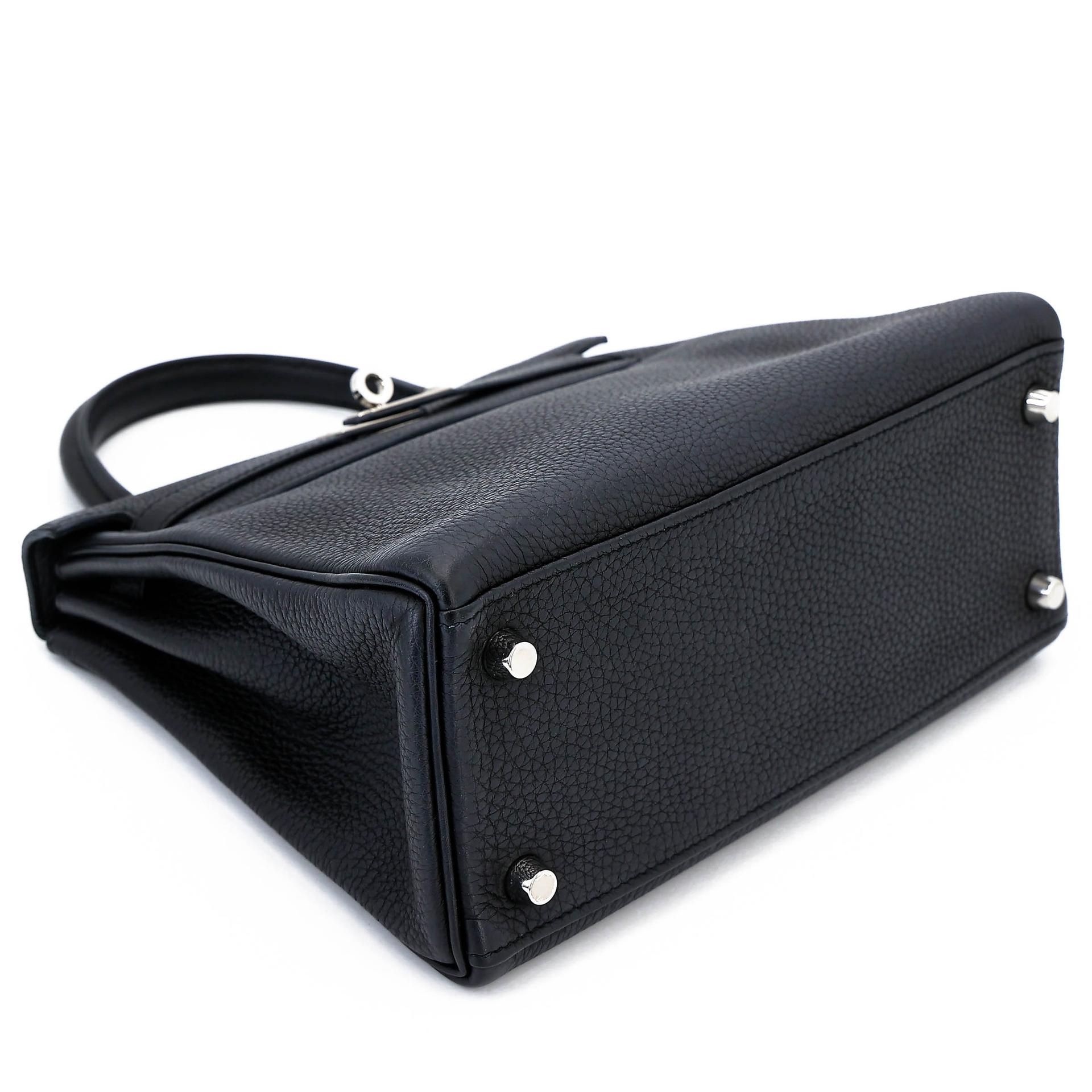 Very Good ( Rank A) HERMÈS Kelly 25 Navy (7U) Togo Palladium hardware Z (2021) - 5