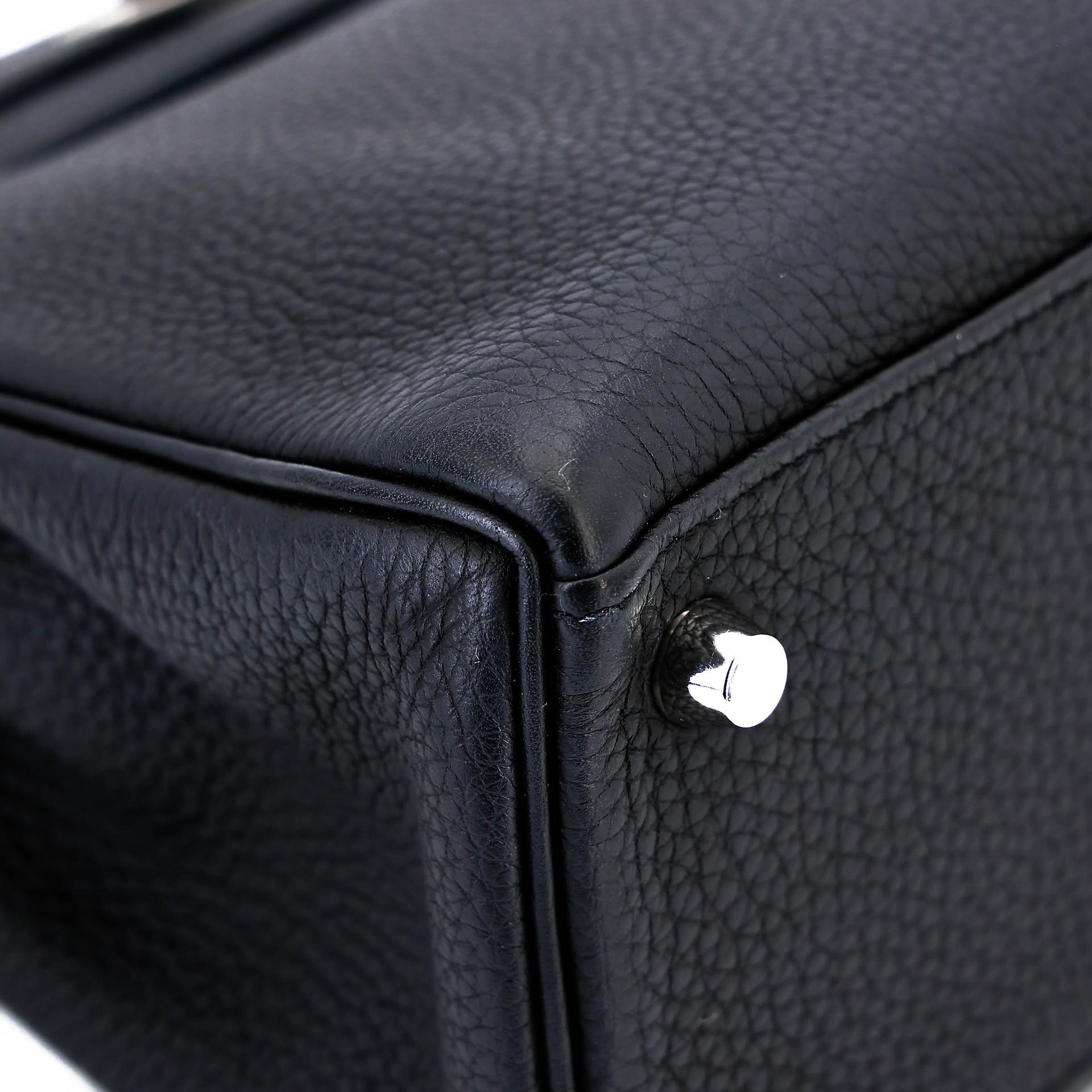 Very Good ( Rank A) HERMÈS Kelly 25 Navy (7U) Togo Palladium hardware Z (2021) - 9
