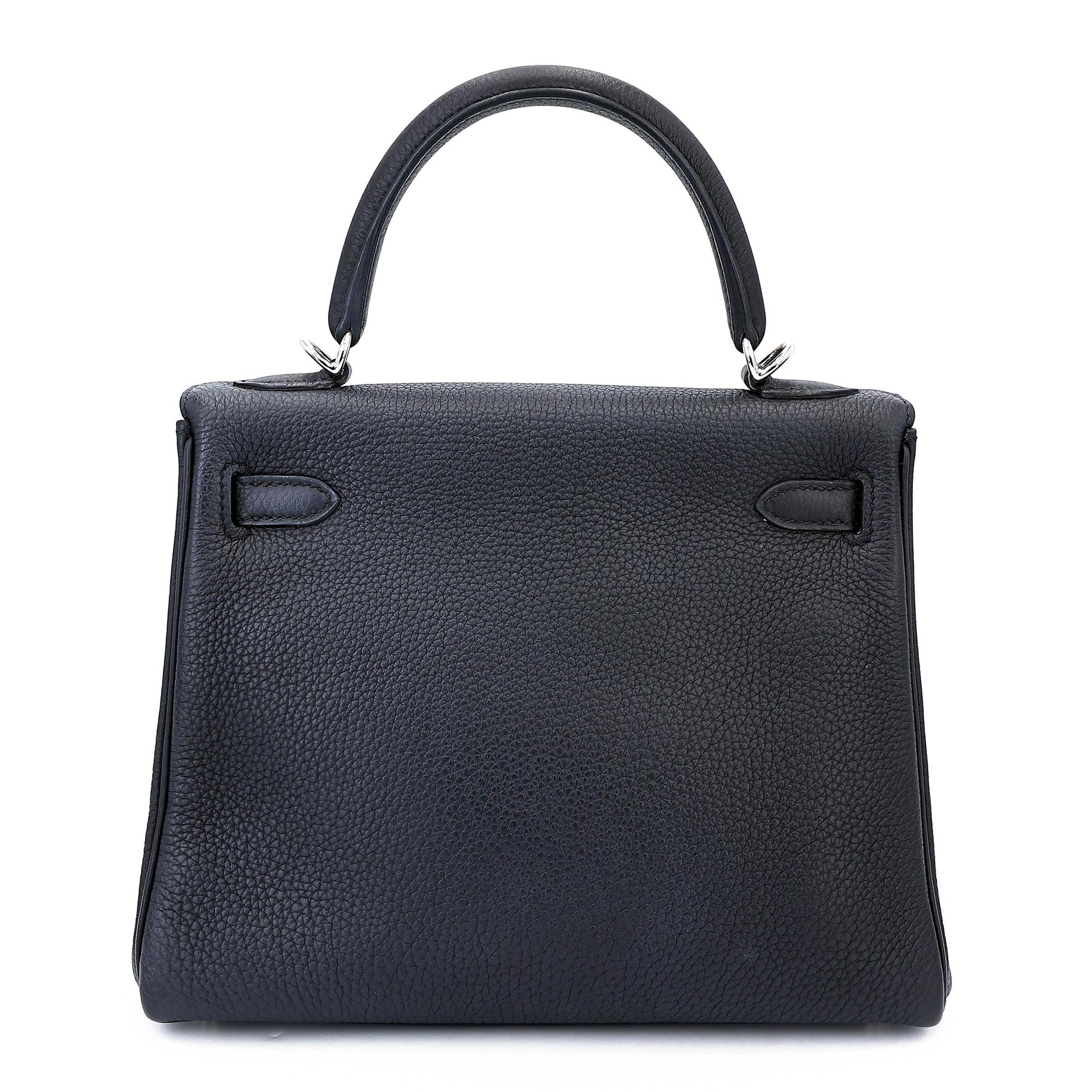 Very Good ( Rank A) HERMÈS Kelly 25 Navy (7U) Togo Palladium hardware Z (2021) - 2