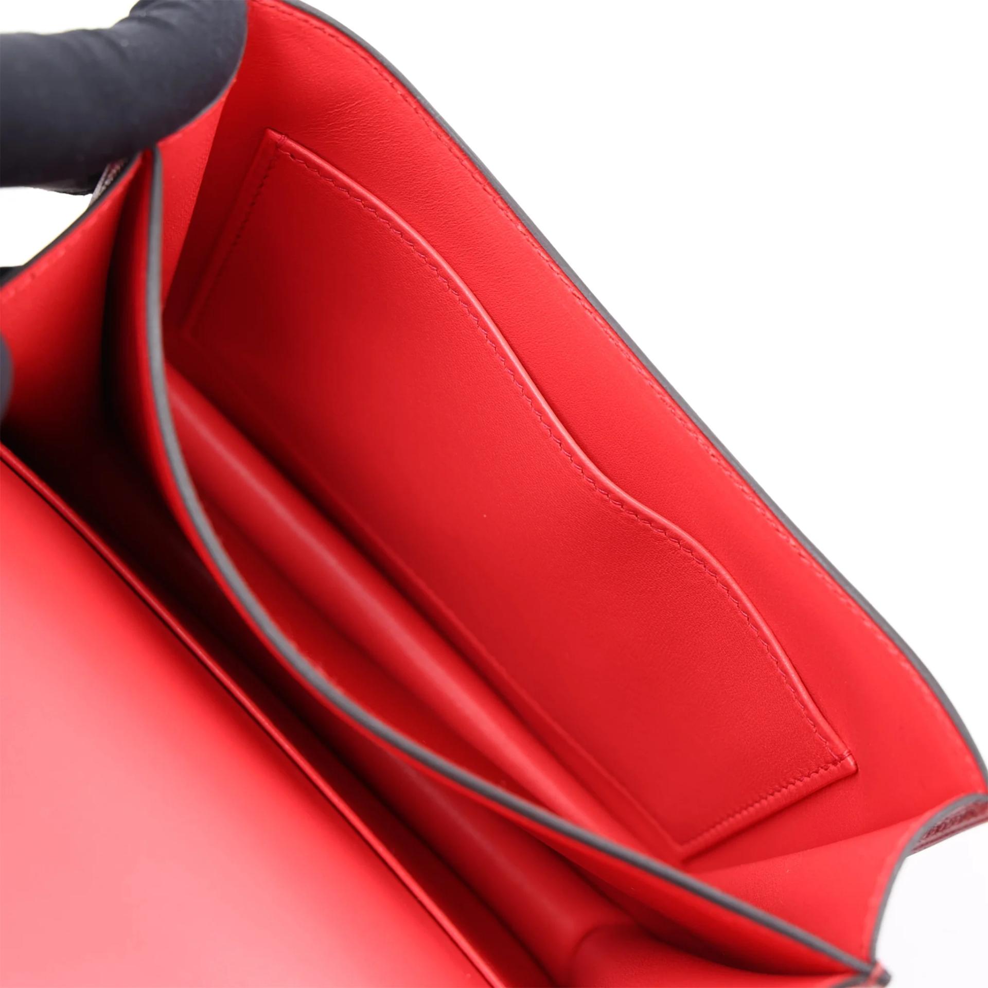 Unused ( Rank NS ) HERMÈS Constance Mini Rouge Grenat (K1) Epsom Enamel hardware X (2016) - 14