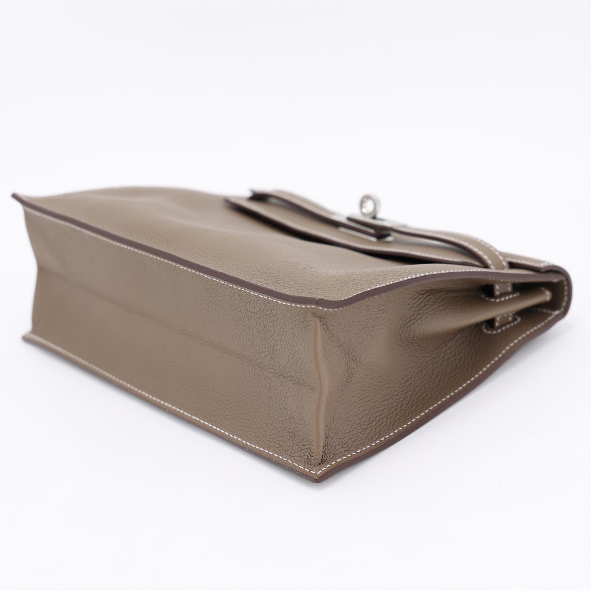 Brand New ( Rank N ) HERMÈS Kelly Danse Verso Etoupe (18) Evercolor Palladium hardware K (2025) - 4