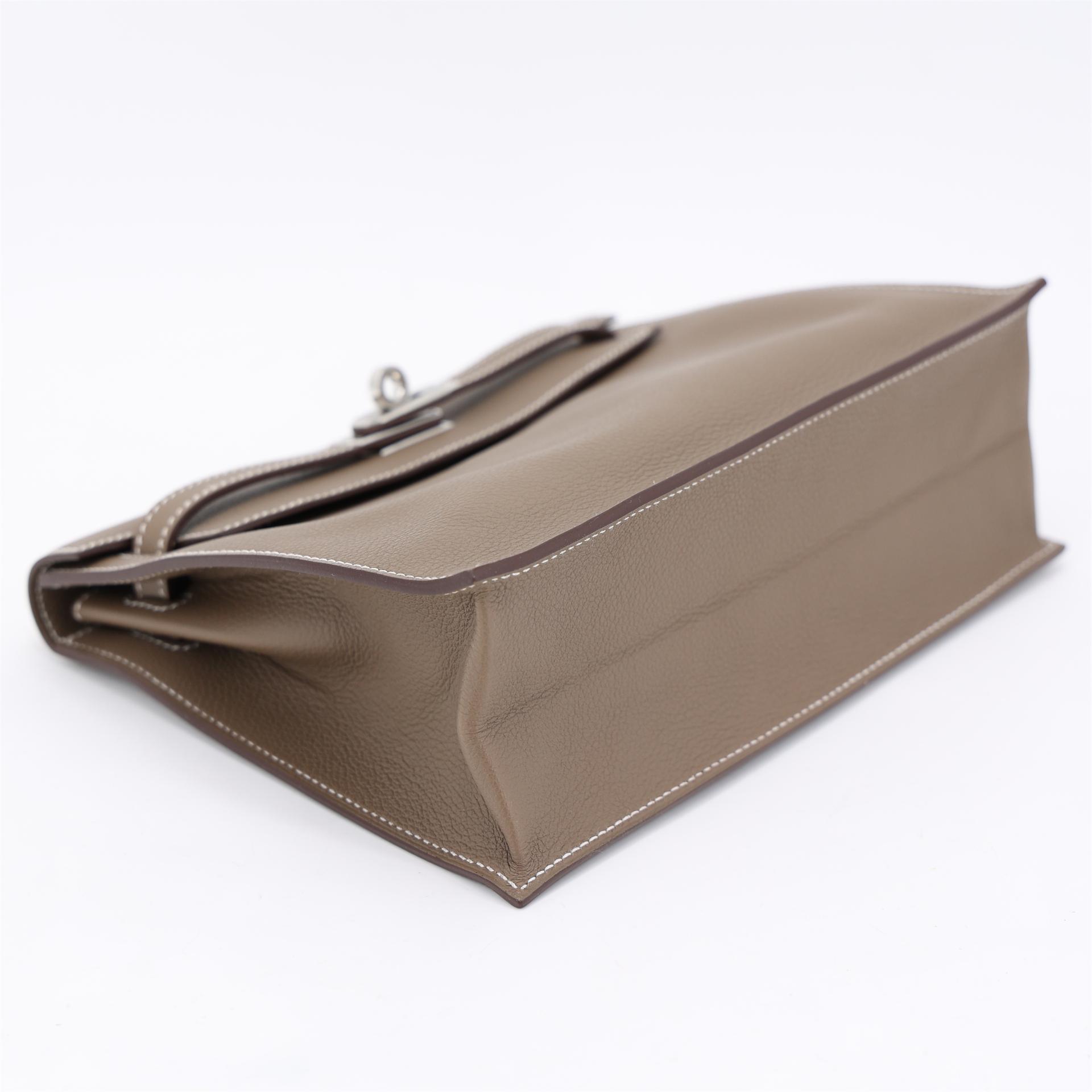 Brand New ( Rank N ) HERMÈS Kelly Danse Verso Etoupe (18) Evercolor Palladium hardware K (2025) - 3