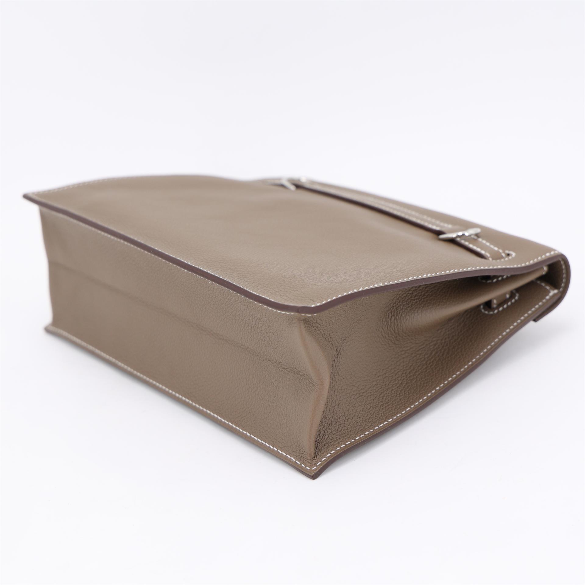 Brand New ( Rank N ) HERMÈS Kelly Danse Verso Etoupe (18) Evercolor Palladium hardware K (2025) - 6
