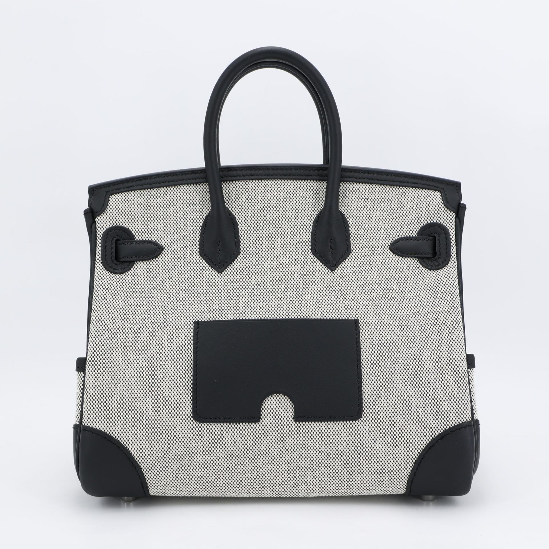 ランク N 新品 HERMÈS エルメス 限定品 バーキン 25 カーゴ ブラック (89) エクリュ トワルアッシュ スイフト シルバー金具 K刻印 (2025) - 2