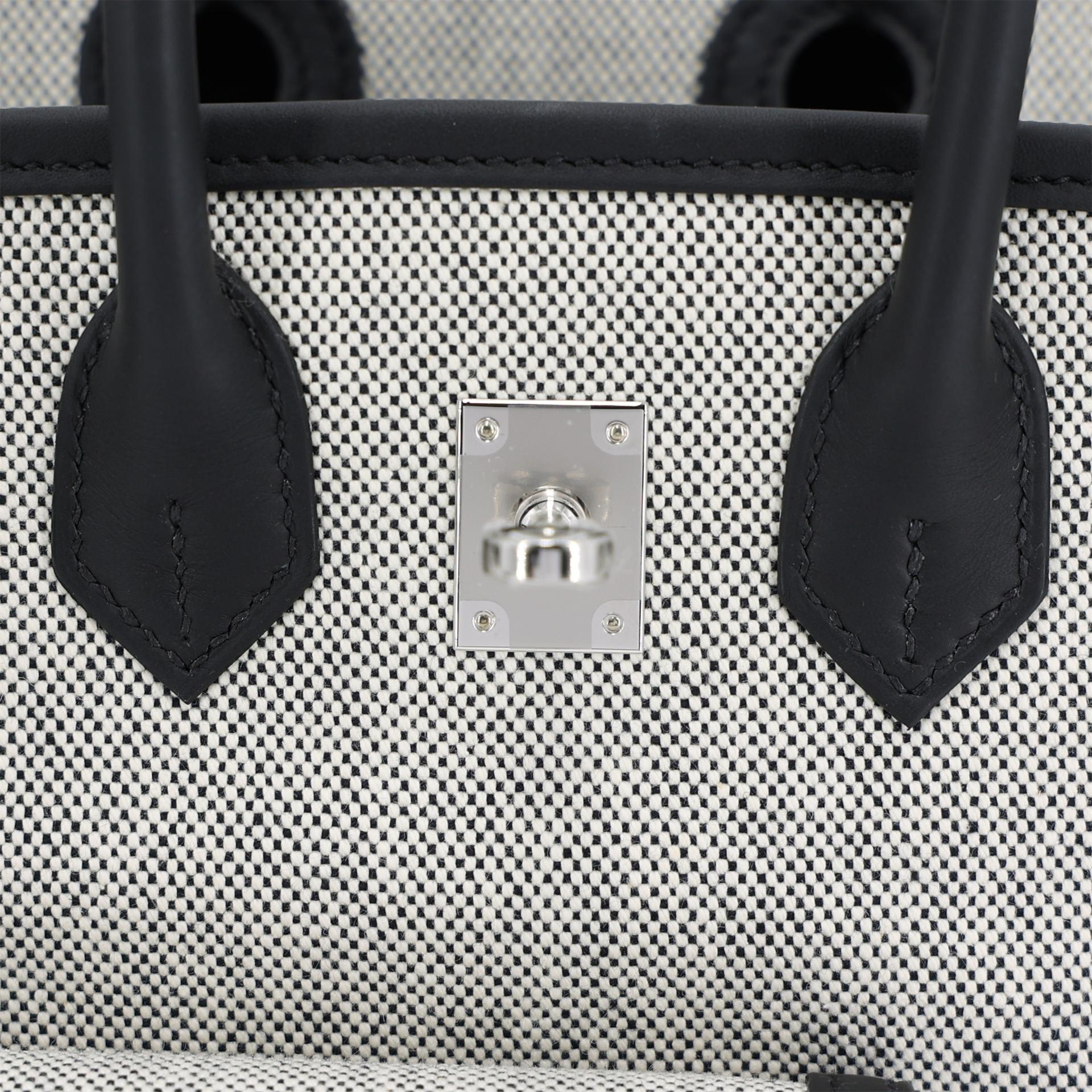 ランク N 新品 HERMÈS エルメス 限定品 バーキン 25 カーゴ ブラック (89) エクリュ トワルアッシュ スイフト シルバー金具 K刻印 (2025) - 10