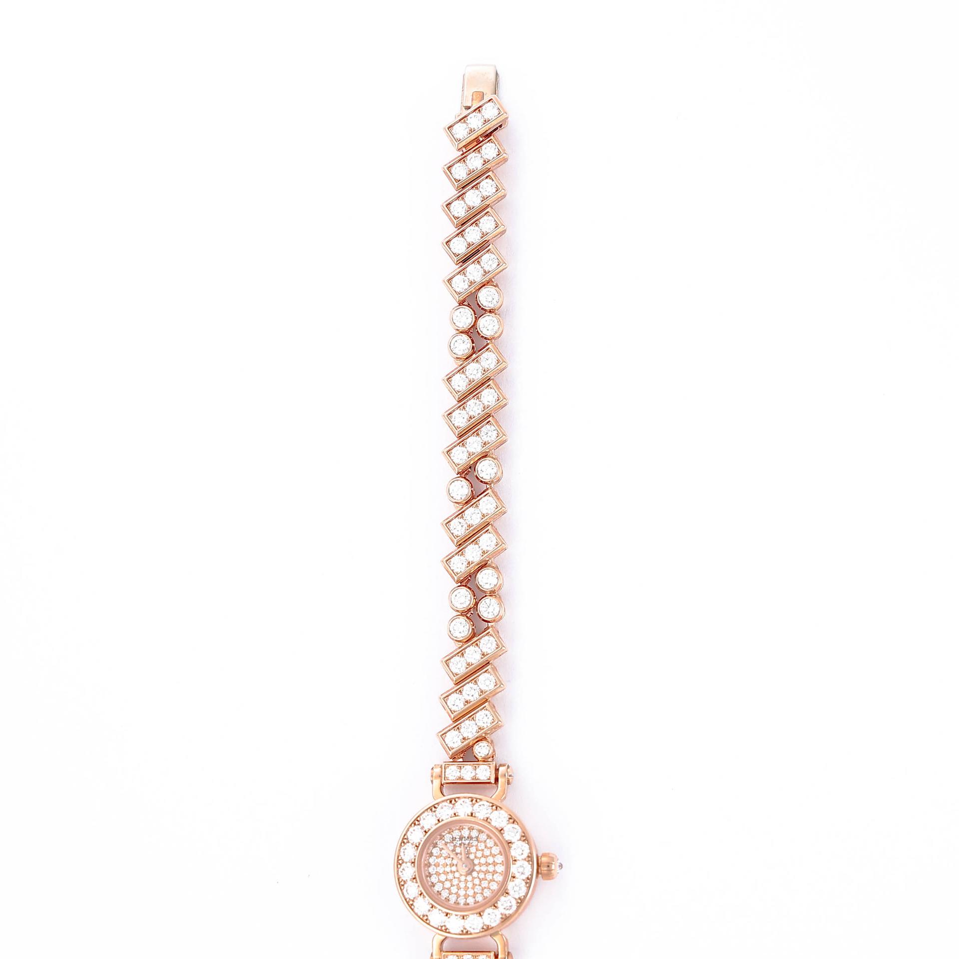 Brand New ( Rank N ) HERMÈS Faubourg Polka Ladies Watch Rose Gold Rose Gold Diamond - 6