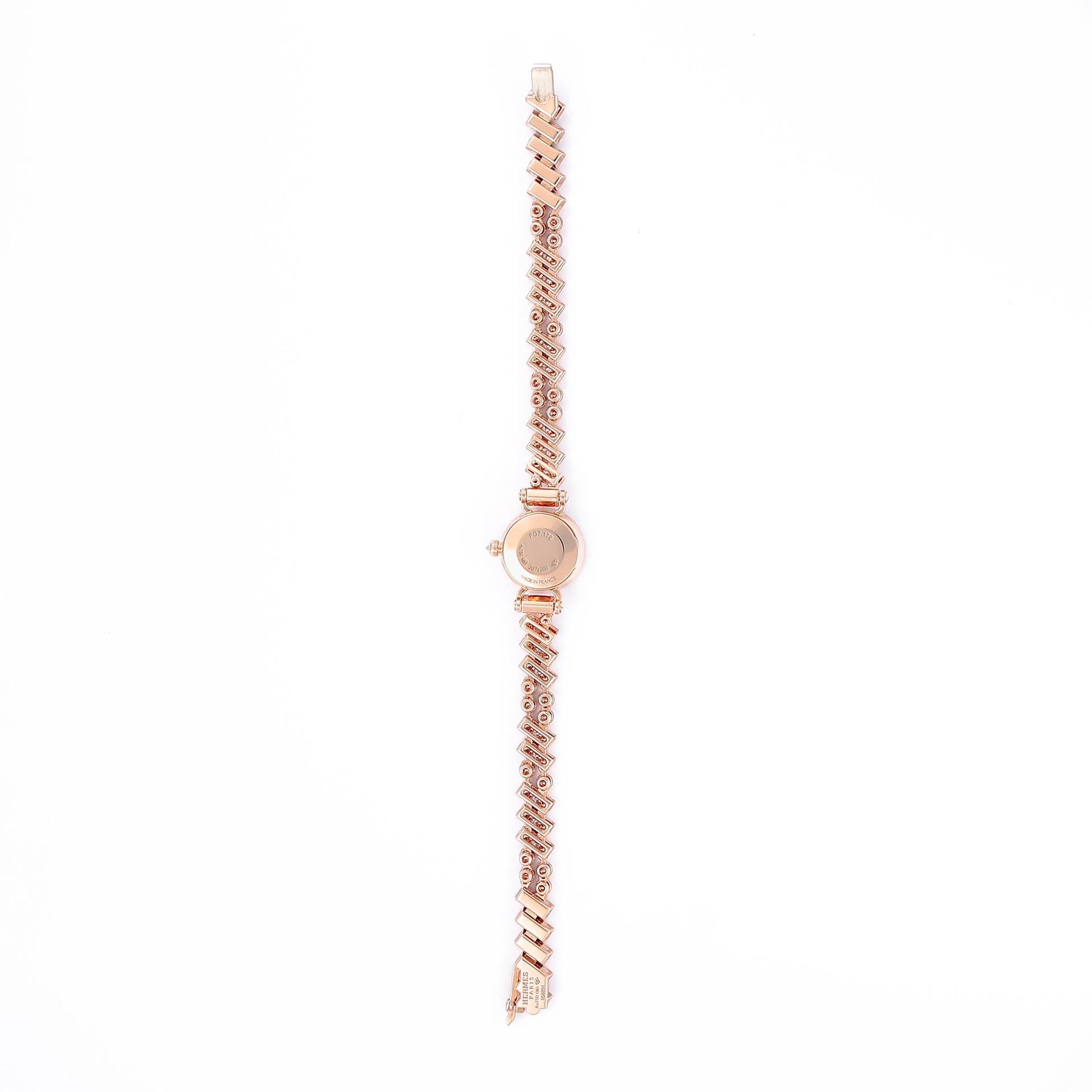 Brand New ( Rank N ) HERMÈS Faubourg Polka Ladies Watch Rose Gold Rose Gold Diamond - 7