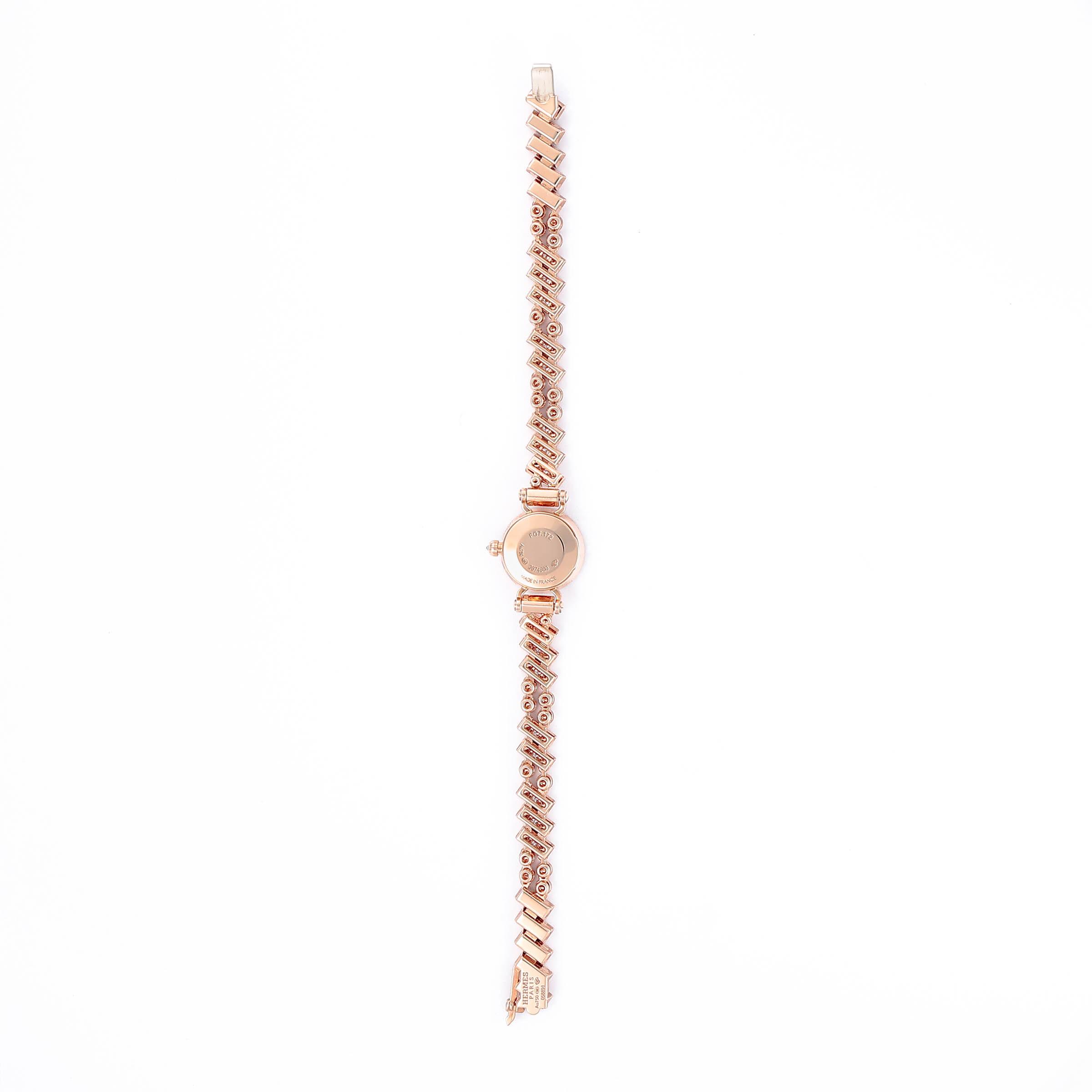 Brand New ( Rank N ) HERMÈS Faubourg Polka Ladies Watch Rose Gold Rose Gold Diamond - 7