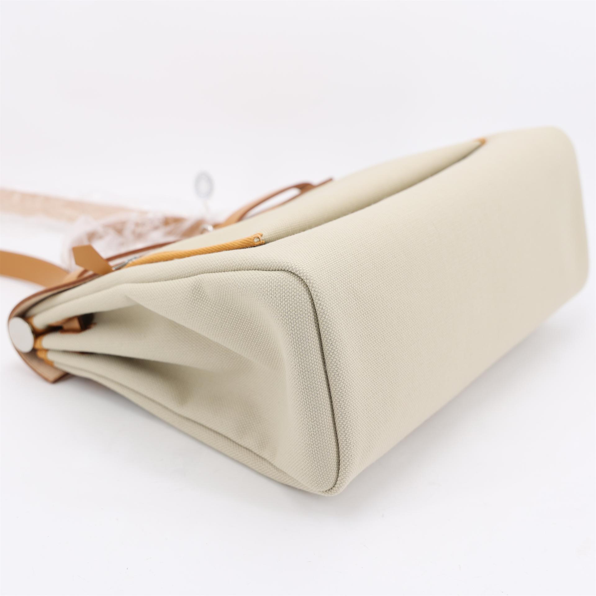 Unused ( Rank NS ) HERMÈS Herbag Zip 31 PM Natural Sable (21) Vache Hunter Toile H canvas Palladium hardware U (2022) - 6