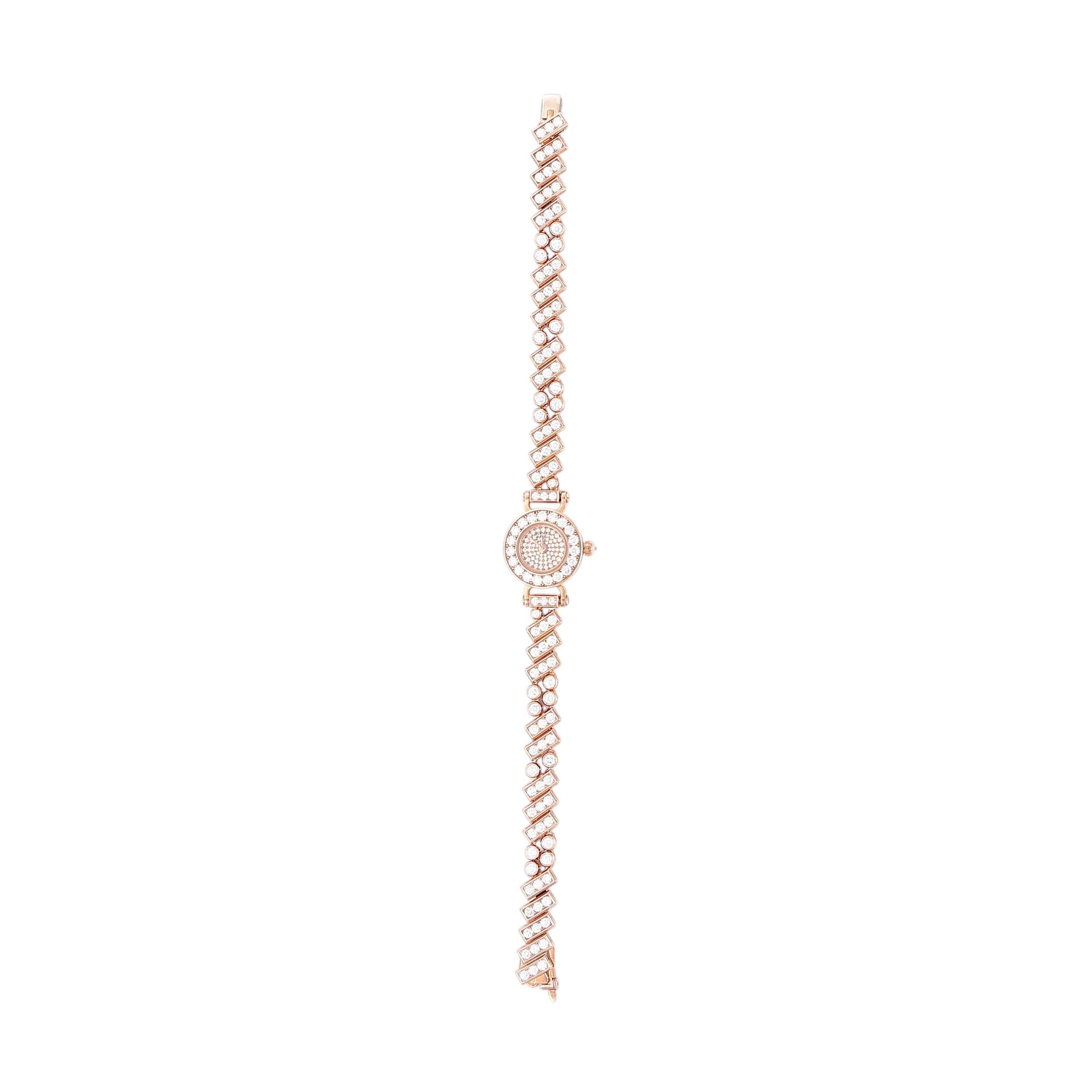 Brand New ( Rank N ) HERMÈS Faubourg Polka Ladies Watch Rose Gold Rose Gold Diamond - 3