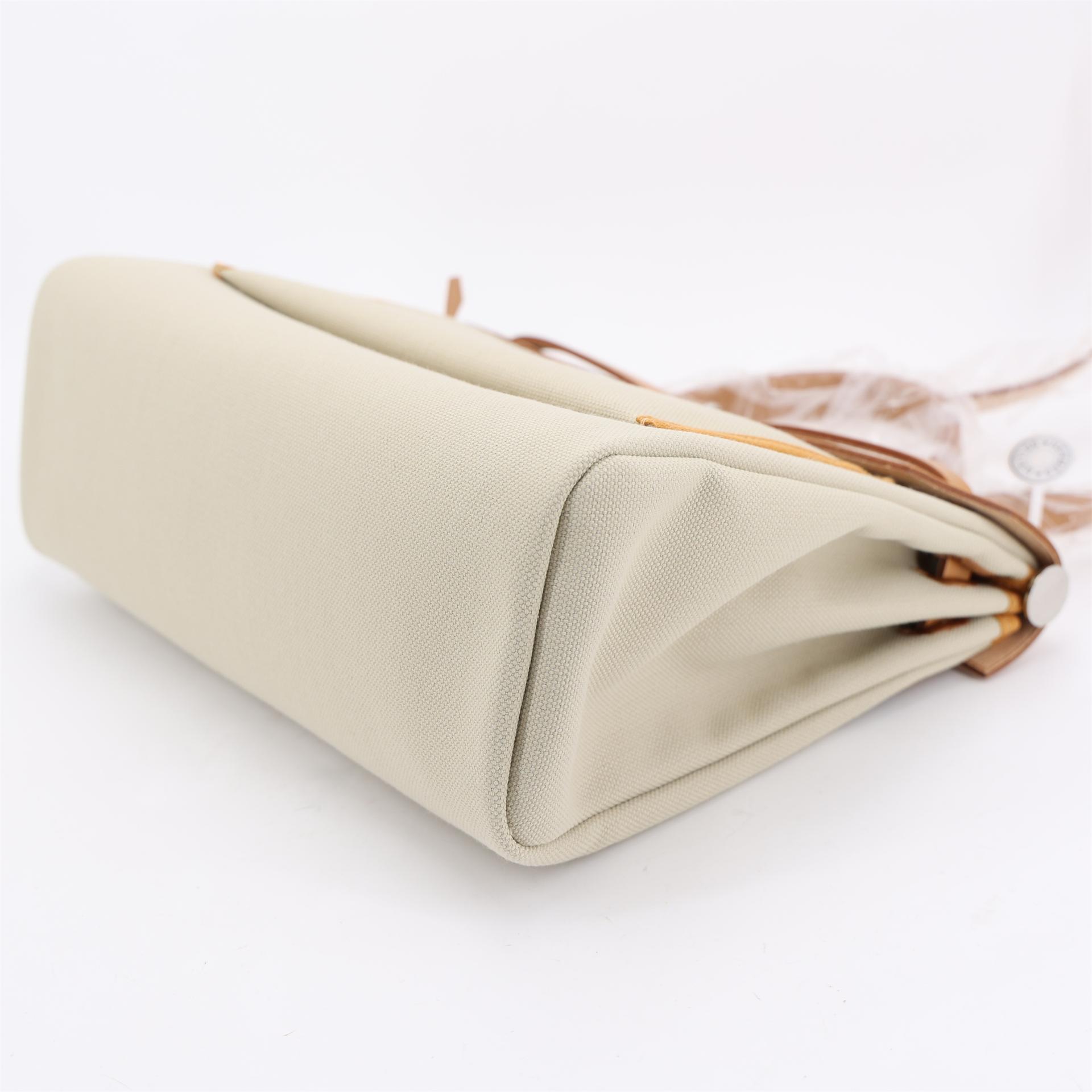 Unused ( Rank NS ) HERMÈS Herbag Zip 31 PM Natural Sable (21) Vache Hunter Toile H canvas Palladium hardware U (2022) - 7