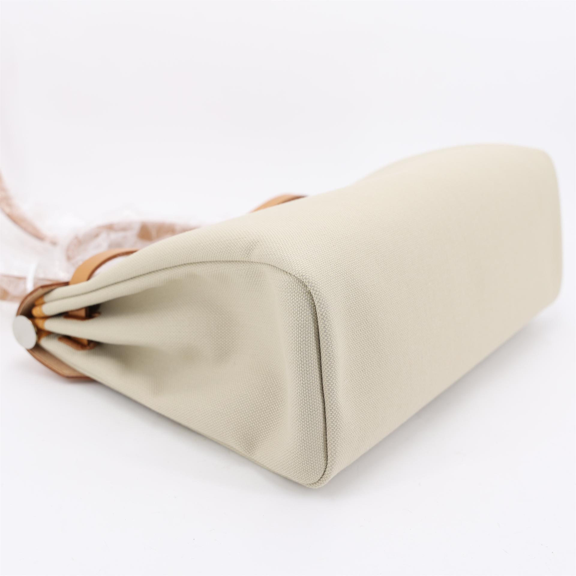 Unused ( Rank NS ) HERMÈS Herbag Zip 31 PM Natural Sable (21) Vache Hunter Toile H canvas Palladium hardware U (2022) - 4