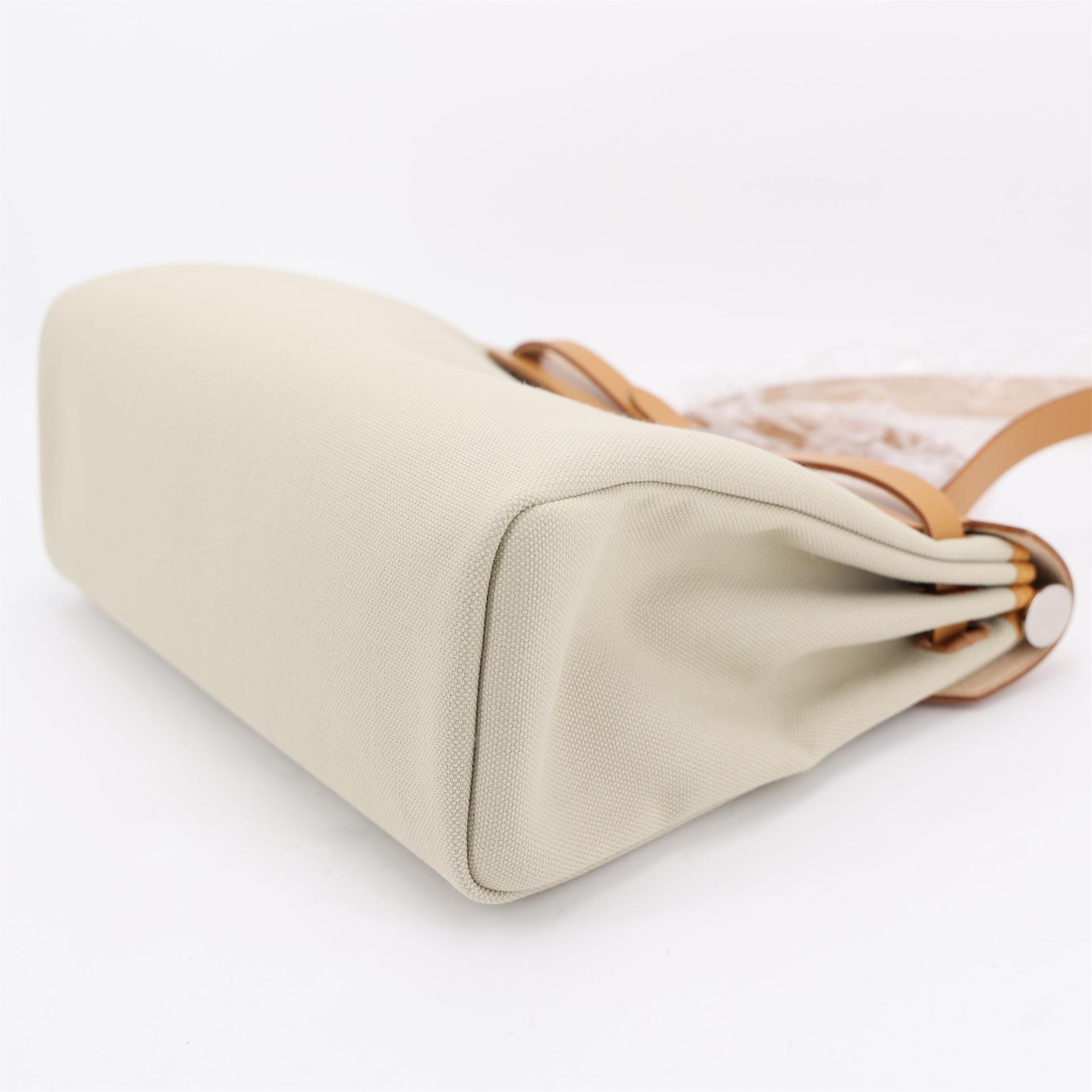 Unused ( Rank NS ) HERMÈS Herbag Zip 31 PM Natural Sable (21) Vache Hunter Toile H canvas Palladium hardware U (2022) - 5
