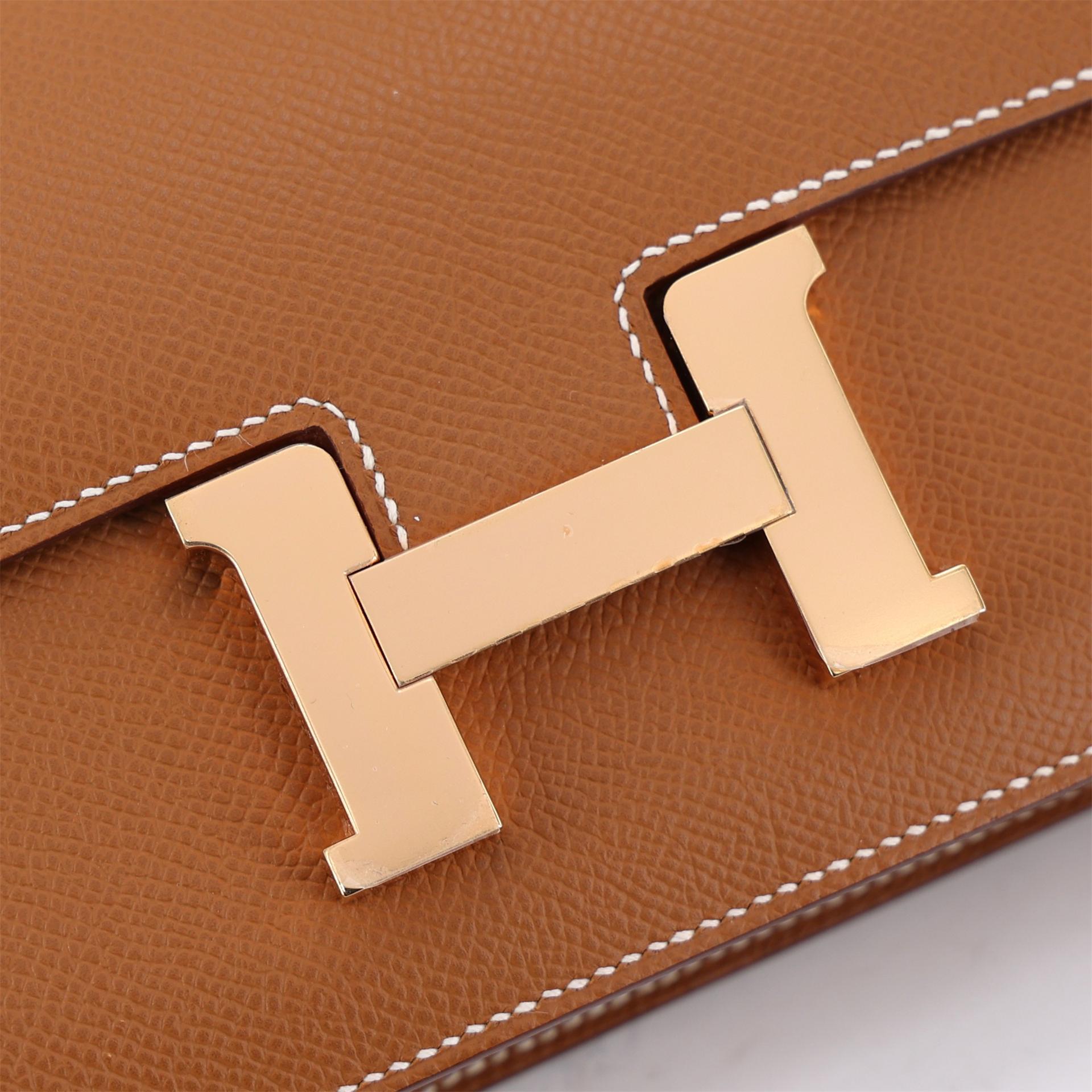 Excellent ( Rank SA ) HERMÈS Constance Elan Gold (37) Epsom Rose Gold hardware K (2025) - 8