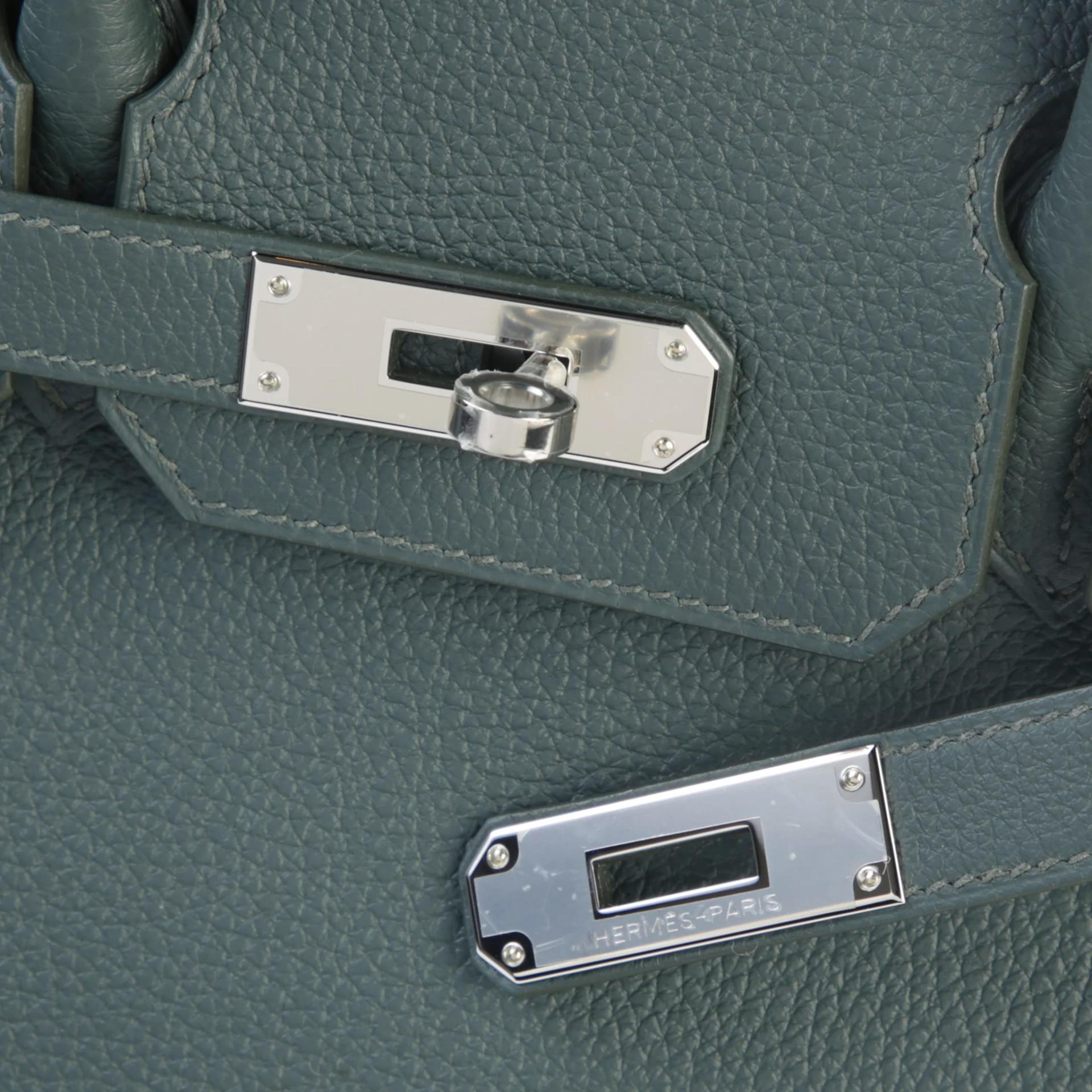 Brand New ( Rank N ) HERMÈS Birkin 30 Vert Mangrove (Q0) Togo Palladium hardware K (2025) - 8