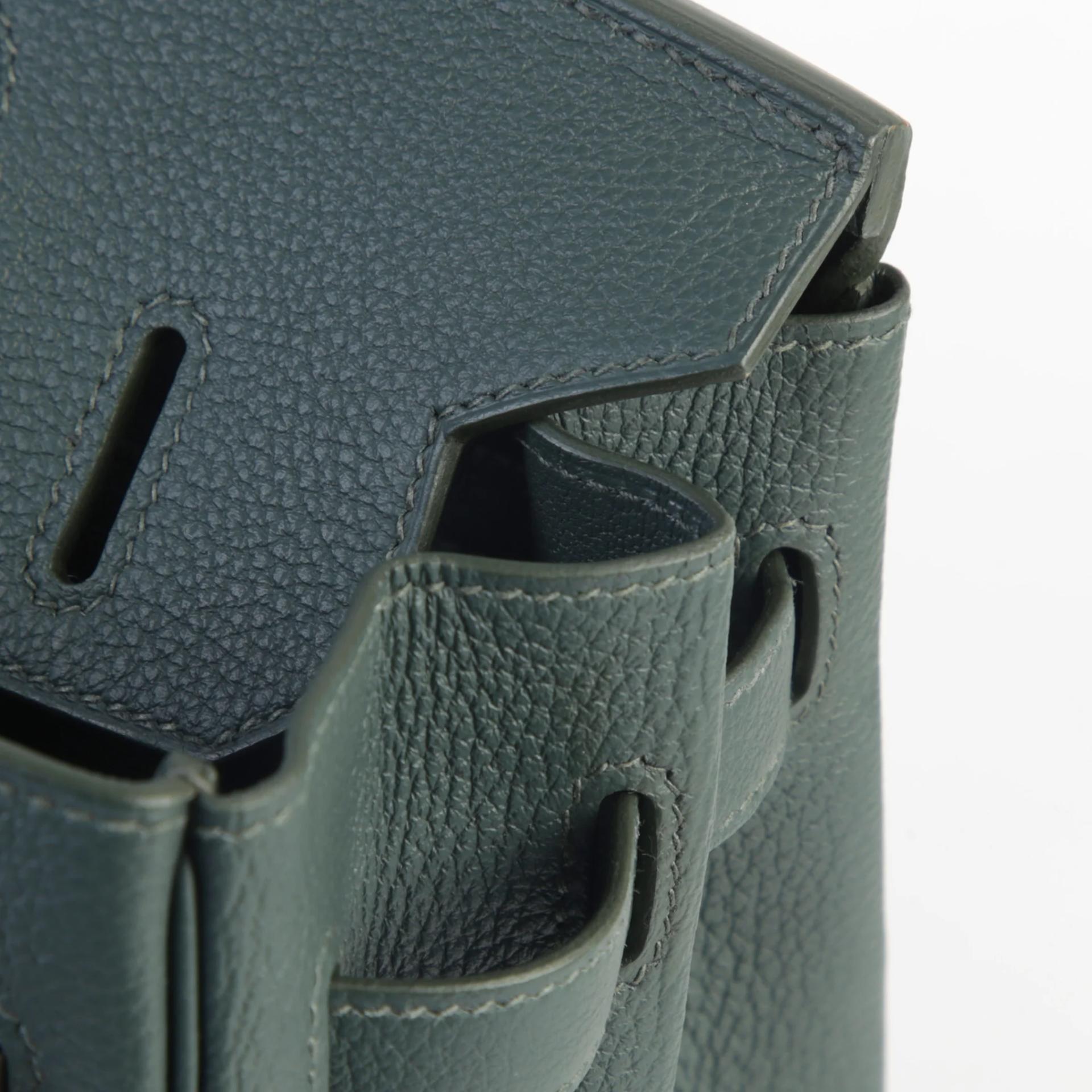 Brand New ( Rank N ) HERMÈS Birkin 30 Vert Mangrove (Q0) Togo Palladium hardware K (2025) - 11