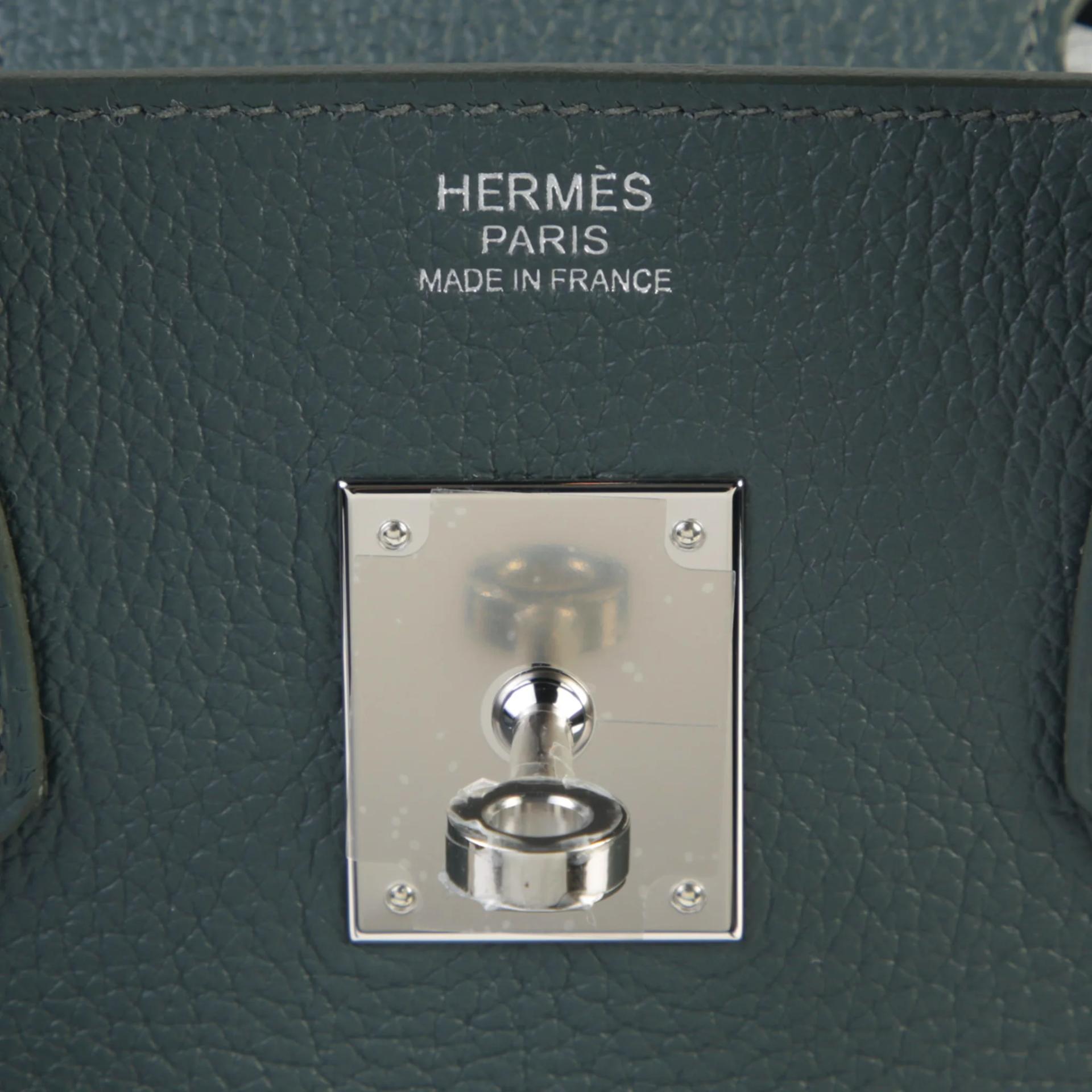 Brand New ( Rank N ) HERMÈS Birkin 30 Vert Mangrove (Q0) Togo Palladium hardware K (2025) - 9