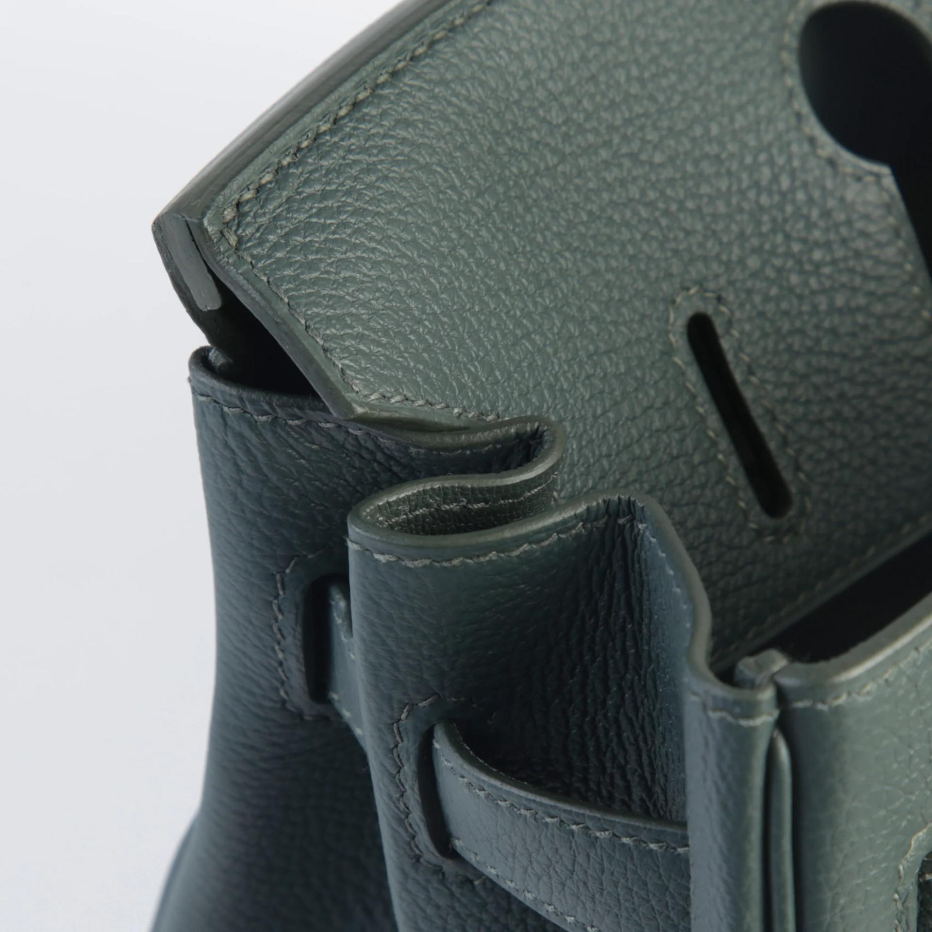 Brand New ( Rank N ) HERMÈS Birkin 30 Vert Mangrove (Q0) Togo Palladium hardware K (2025) - 12